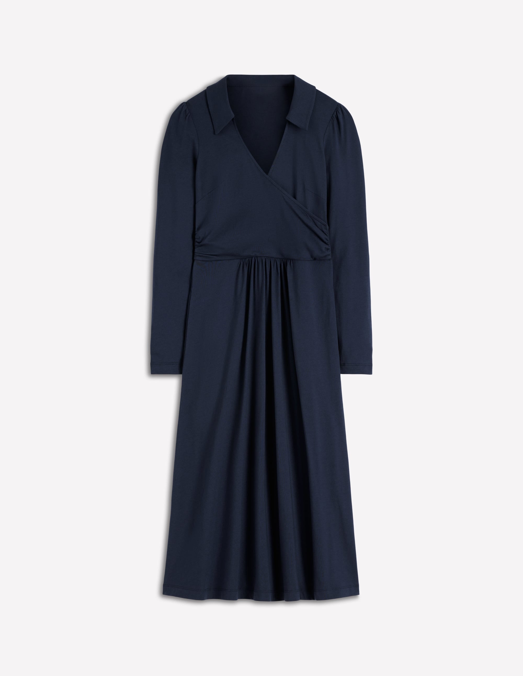 Carla Jersey Wrap Dress-Navy - Image 5