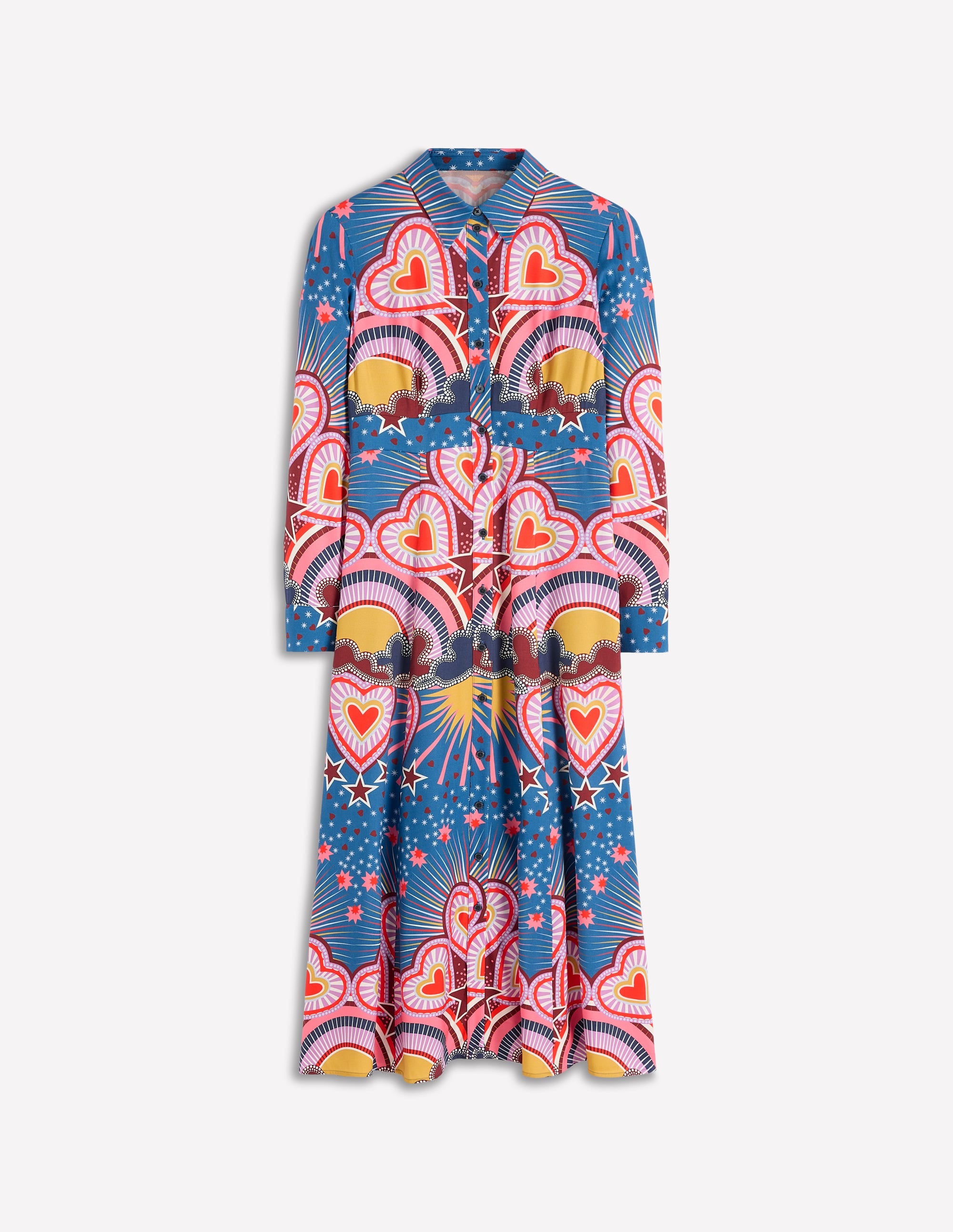 Empire Hotched Shirt Dress-Multi, Starburst Heart - Image 4