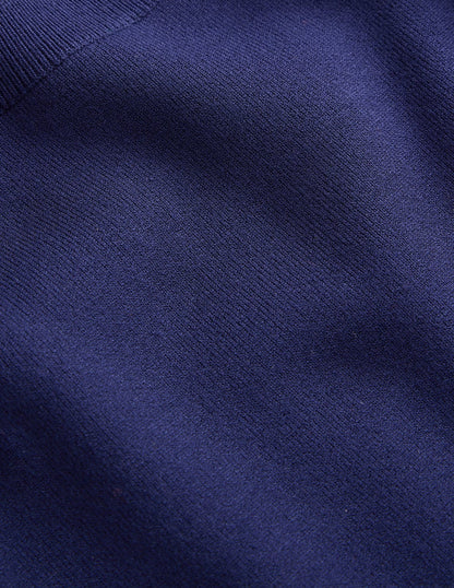 Tiana Tie Front Knitted Dress-Navy-7