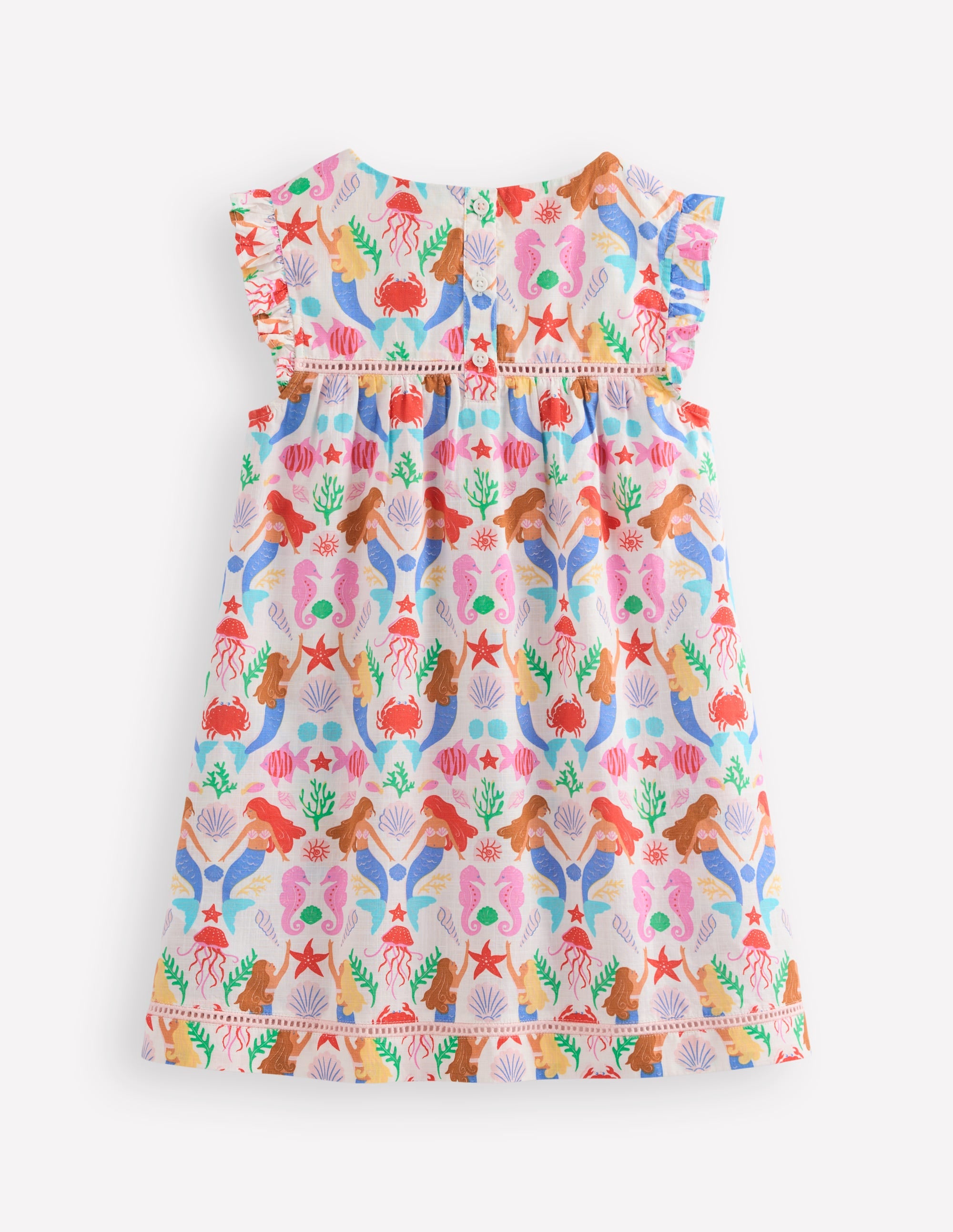 Celia Woven Holiday Dress-Ivory Mermaids - Image 2