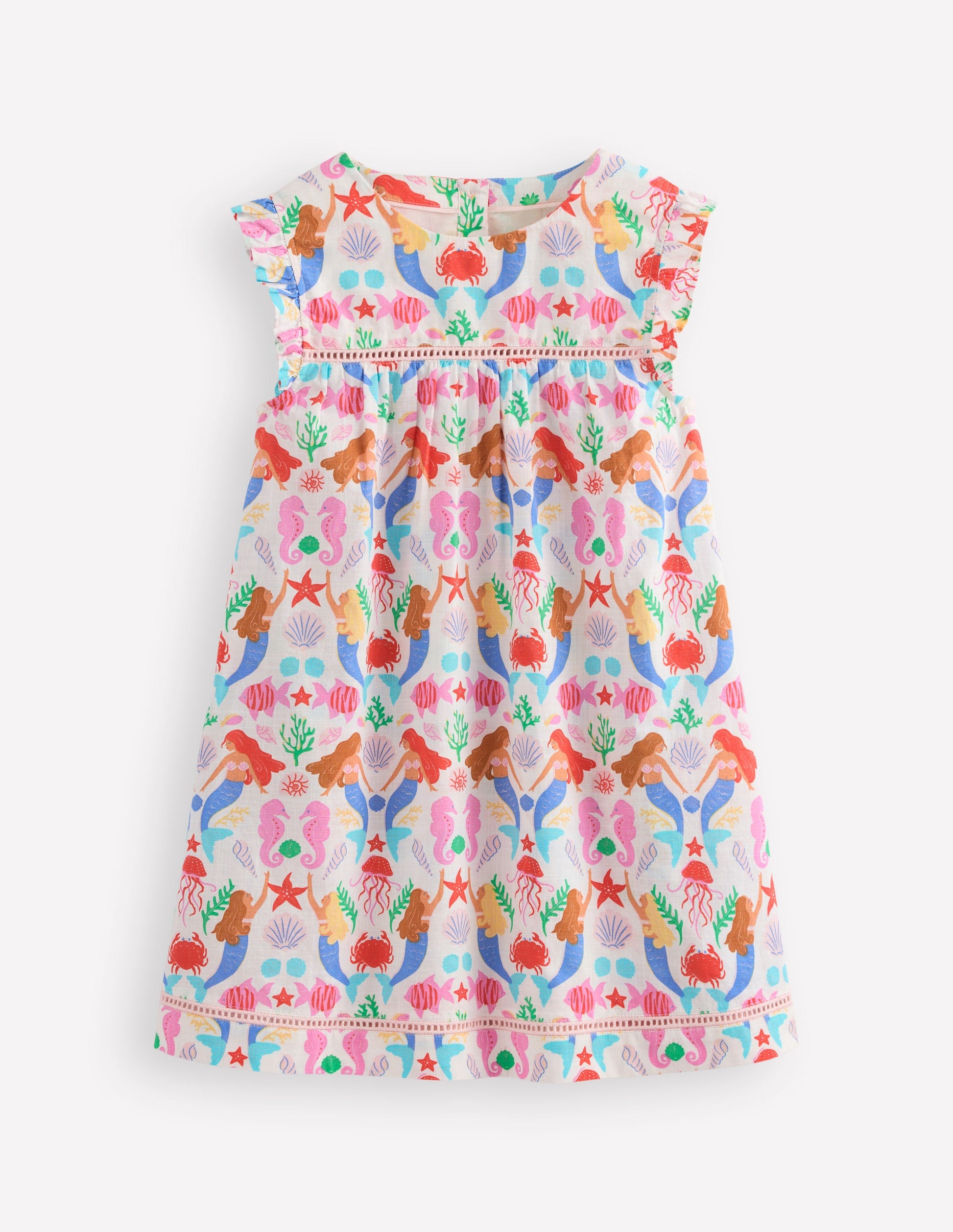 Celia Woven Holiday Dress-Ivory Mermaids | Boden UK Celia Woven Holiday Dress-Ivory Mermaids | Boden UK