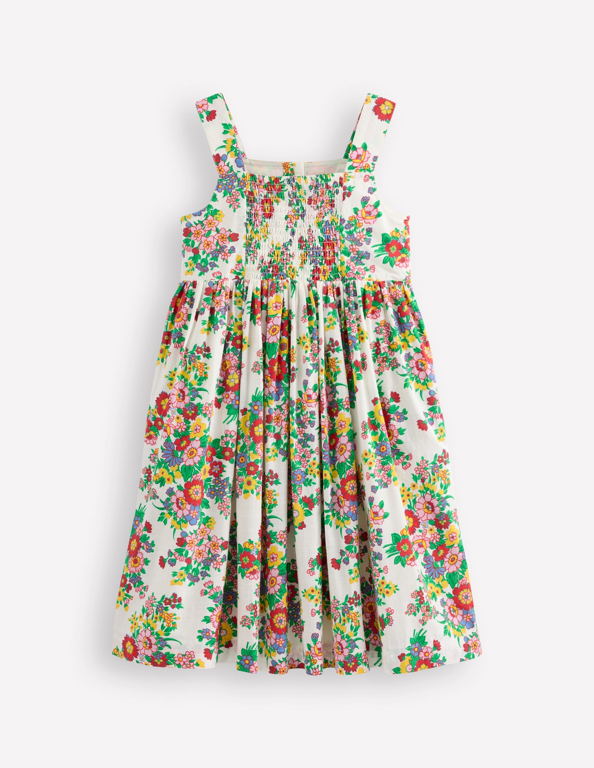 Remy Button Through Dress-Ivory Flower Bunch - Image 2