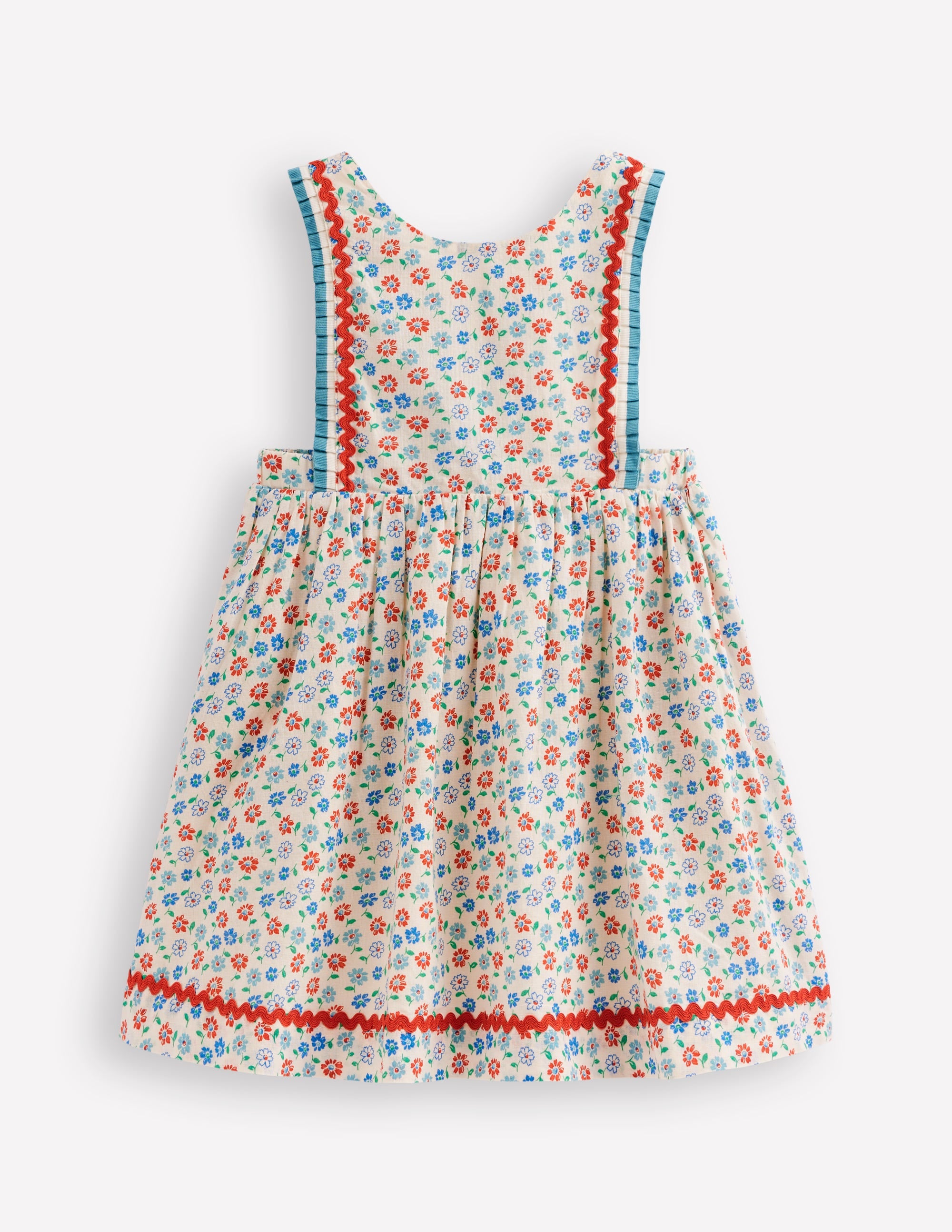 Pinafore Dress-Vanilla White Vintage Daisy - Image 1