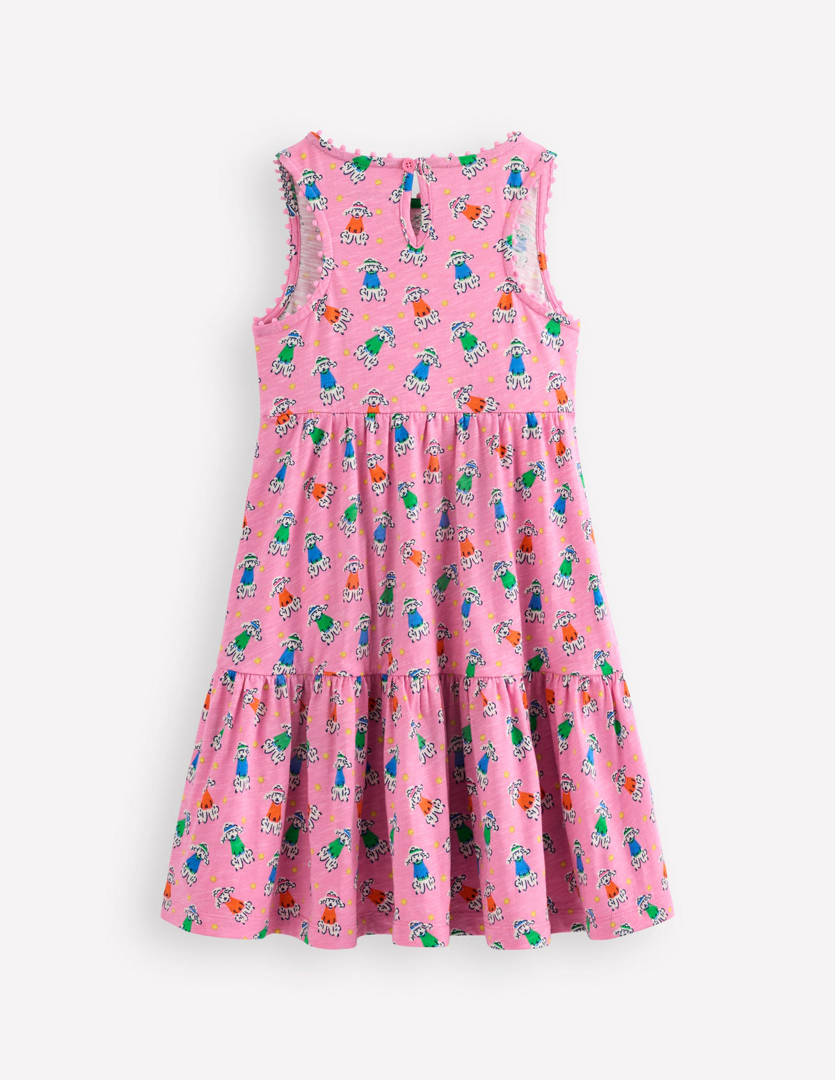 Ali Pom Trim Jersey Dress-Cosmos Pink Sporty Poodle - Image 2