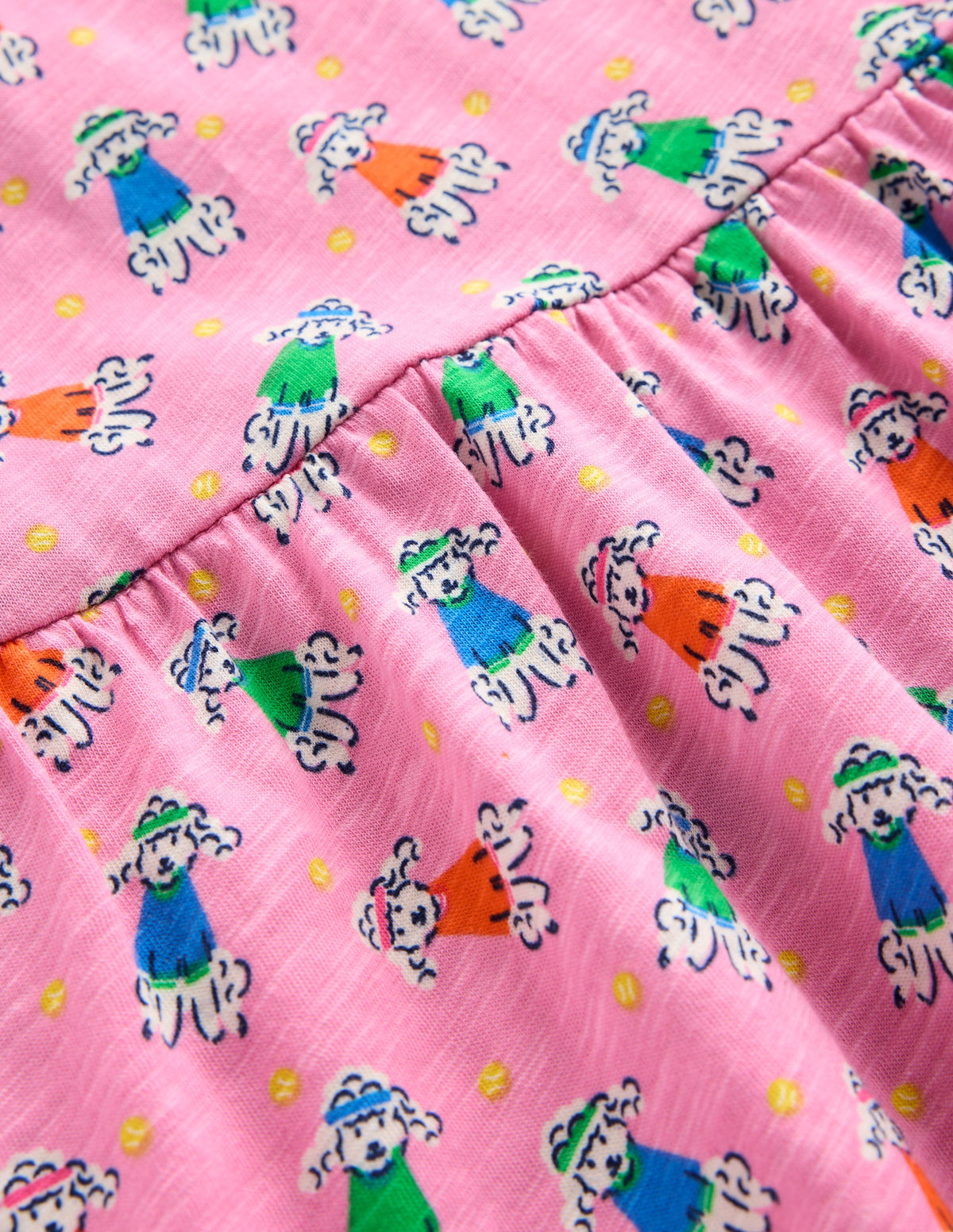Ali Pom Trim Jersey Dress-Cosmos Pink Sporty Poodle - Image 3