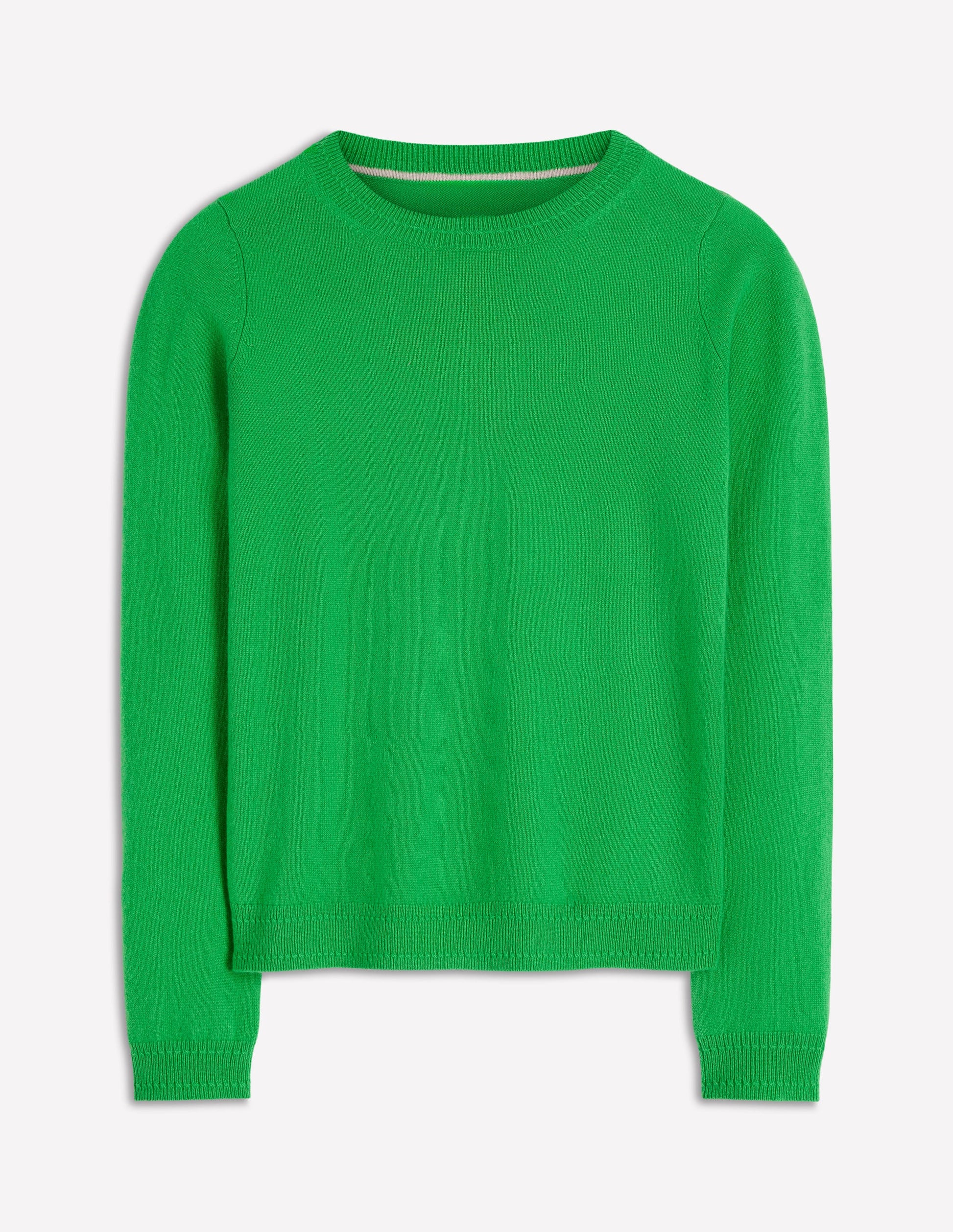 Eva Cashmere Crew Neck Jumper-Sapling Green-5