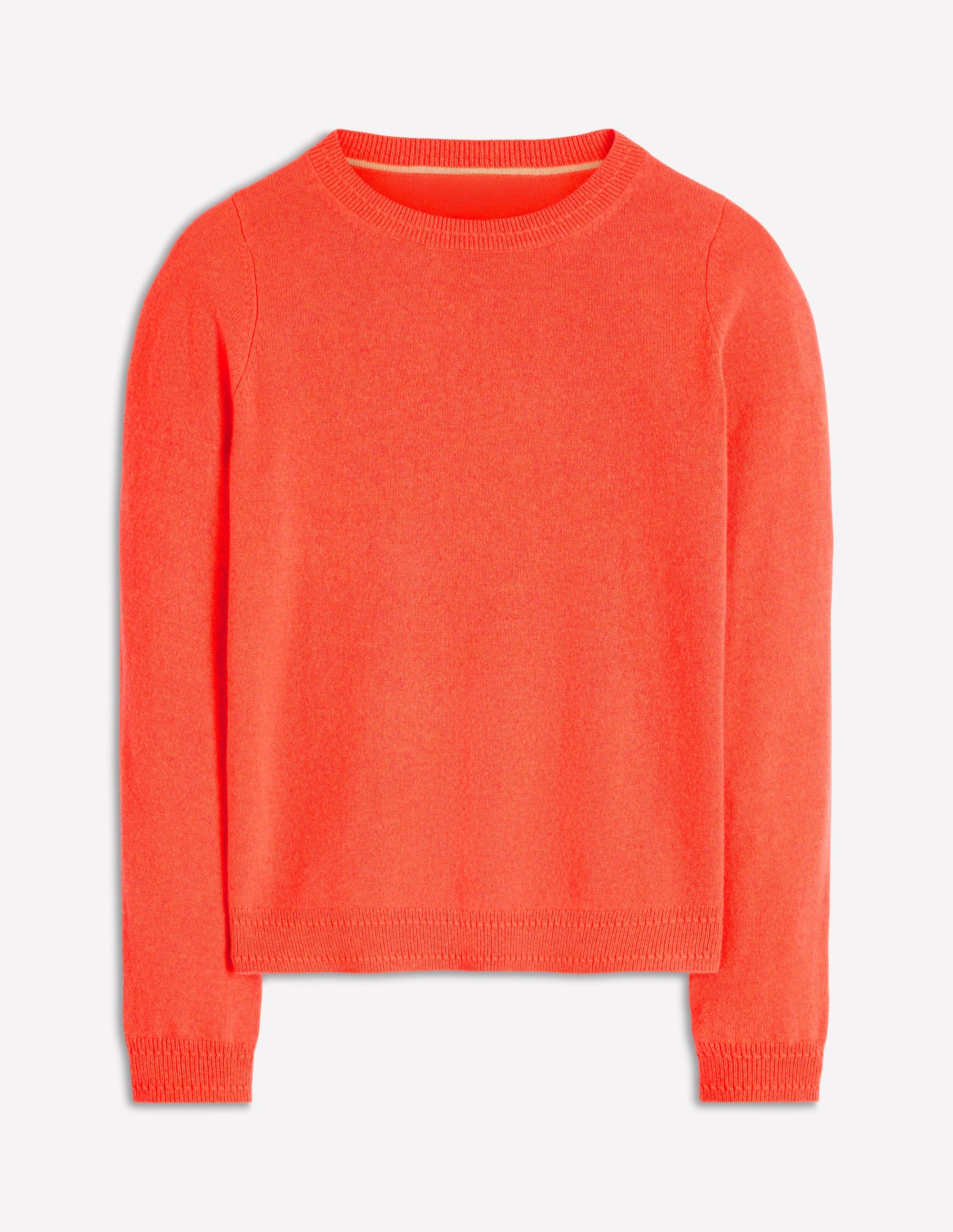 Eva Cashmere Crew Neck Jumper-Fiery Orange Melange - Image 5