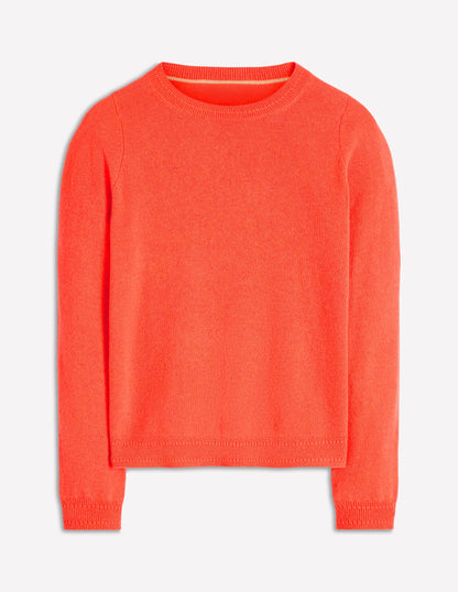 Eva Cashmere Crew Neck Jumper-Fiery Orange Melange-5
