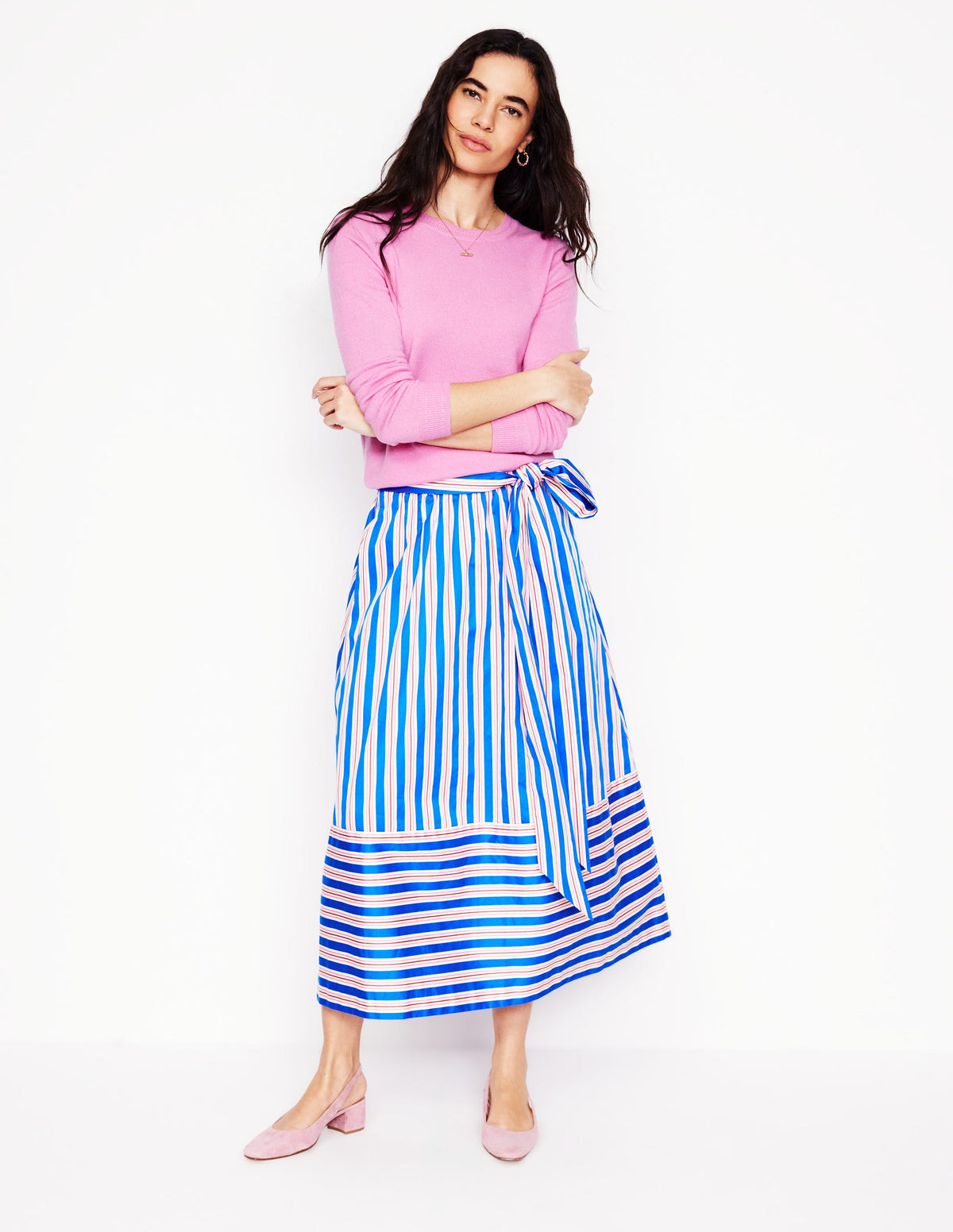 Eva Cashmere Crew Neck Jumper-Meadowsweet Pink - Image 4