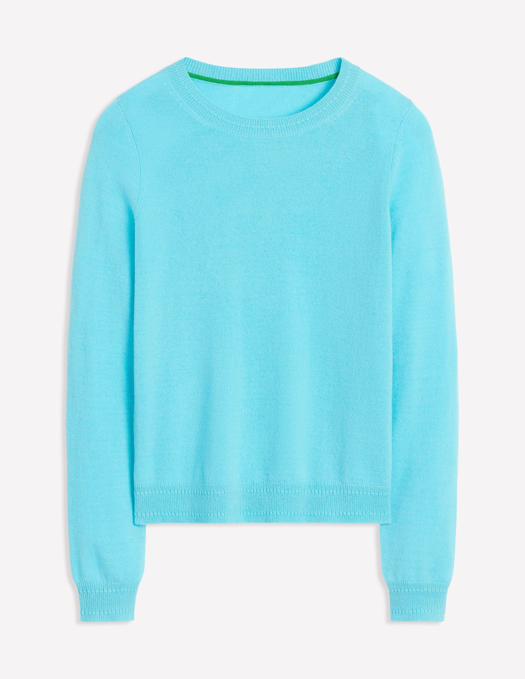 Eva Cashmere Crew Neck Jumper-Caribbean Blue - Image 5