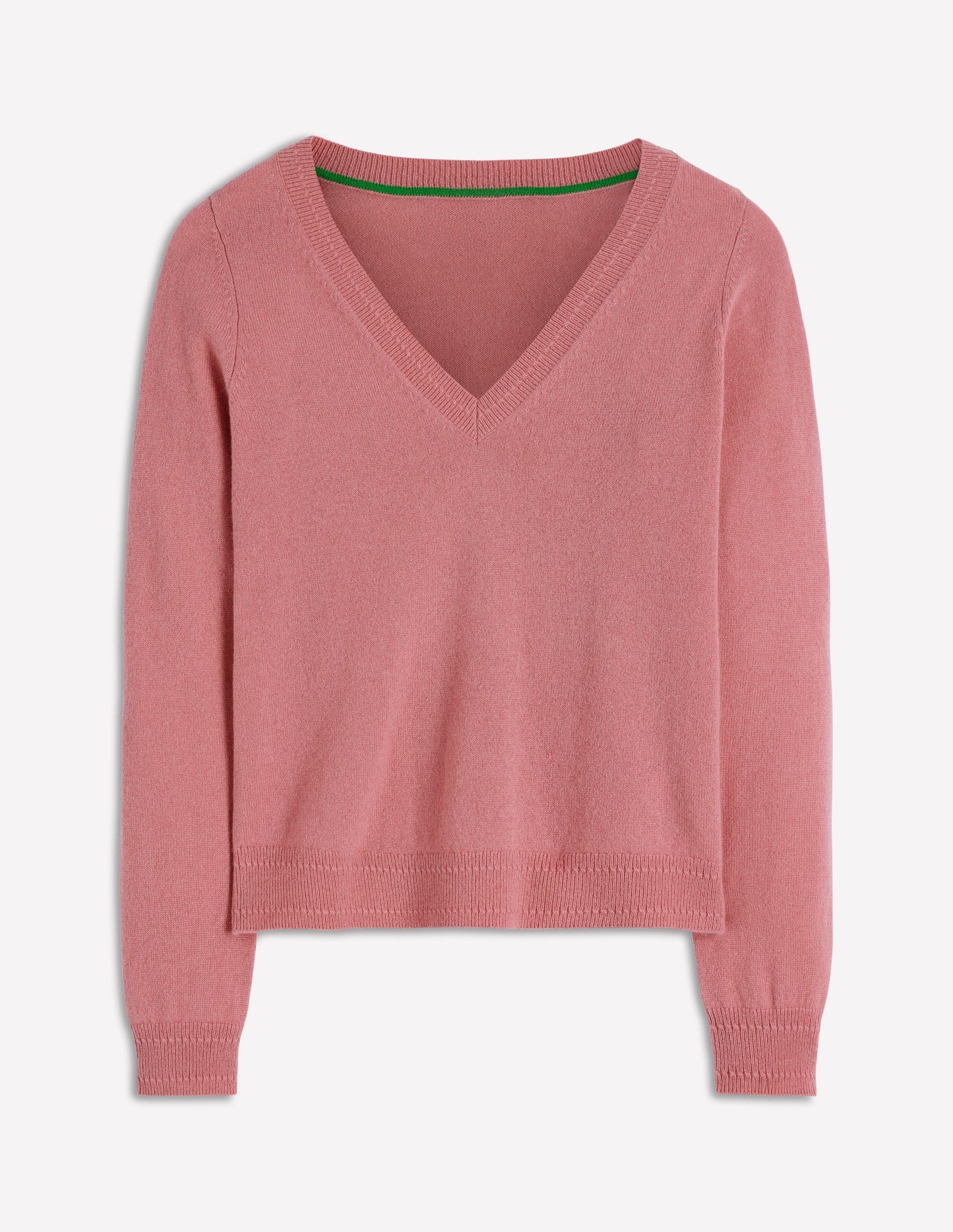 Eva Cashmere V-neck Jumper-Camelia Pink