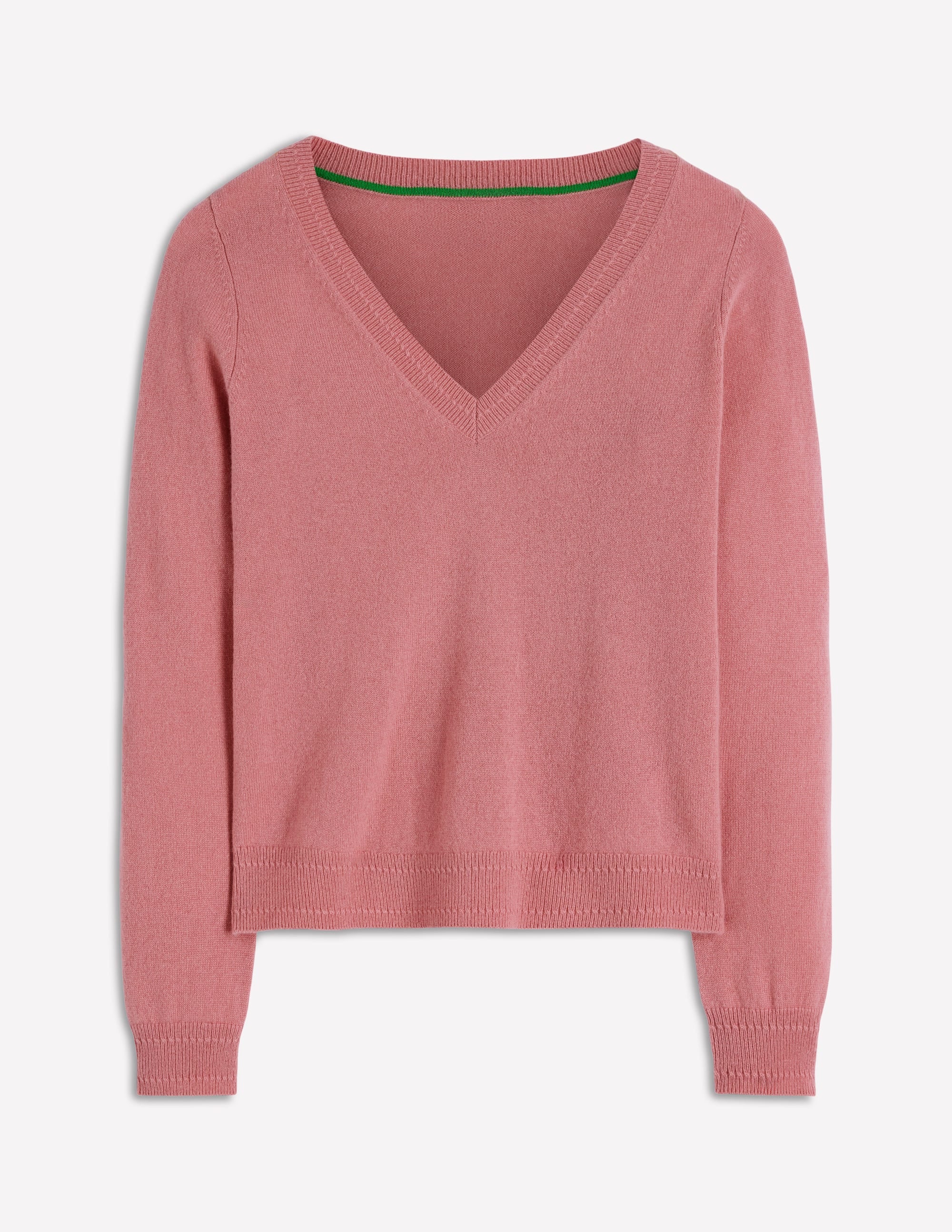 Eva Cashmere V-neck Jumper-Camelia Pink - Image 6