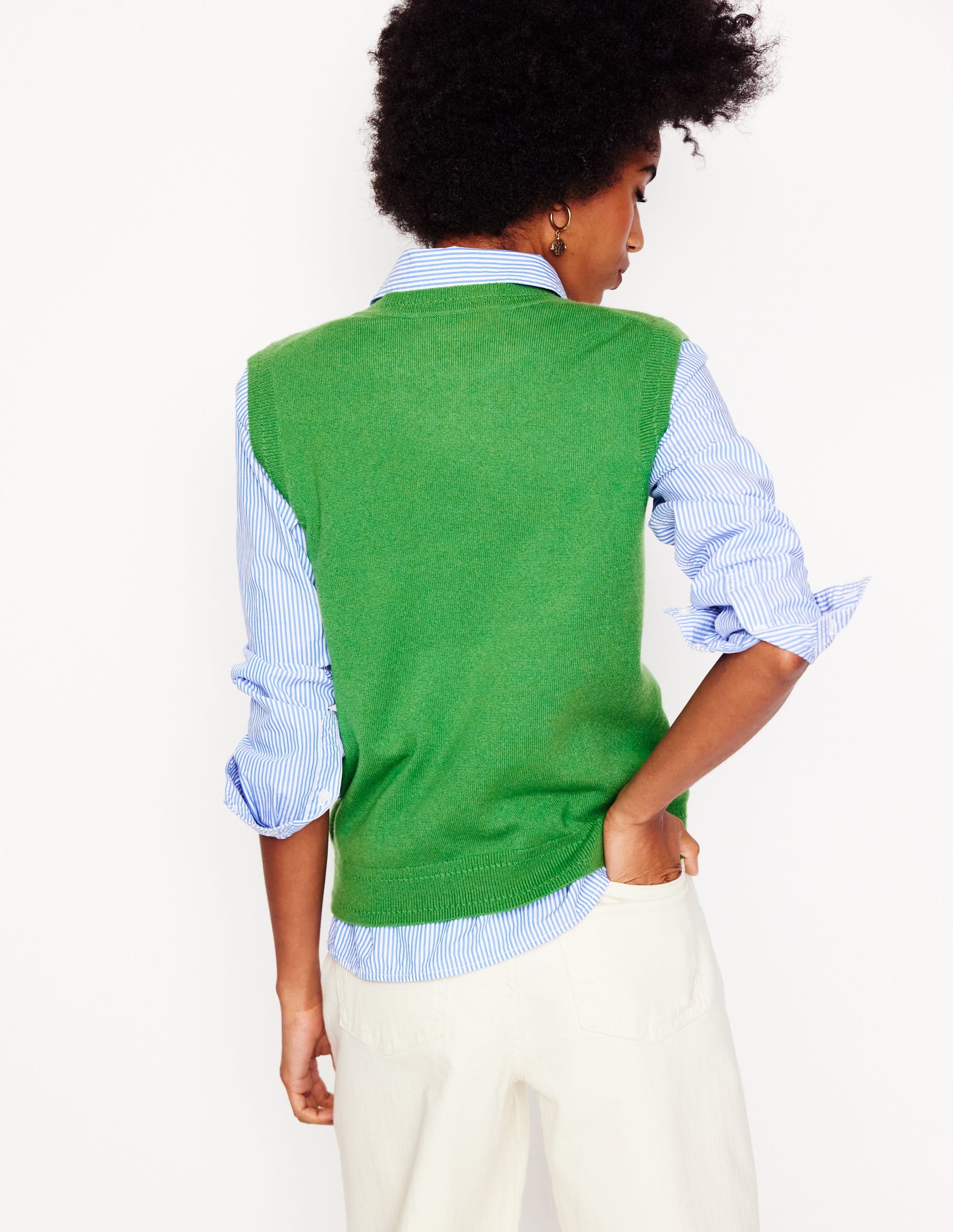 Eva Cashmere Tank-Paradise Green - Image 2