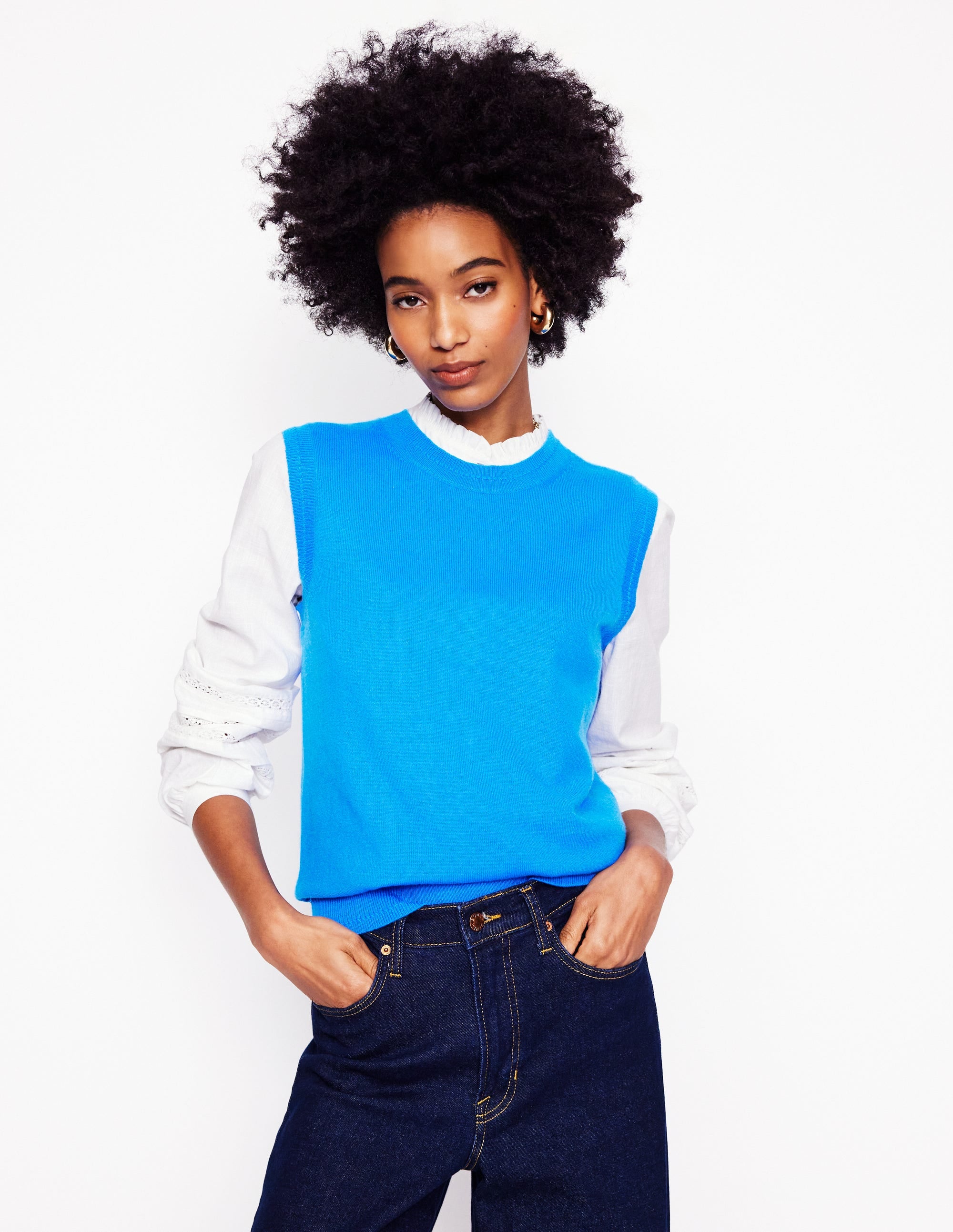 Eva Cashmere Tank-Cerulean Blue - Image 1