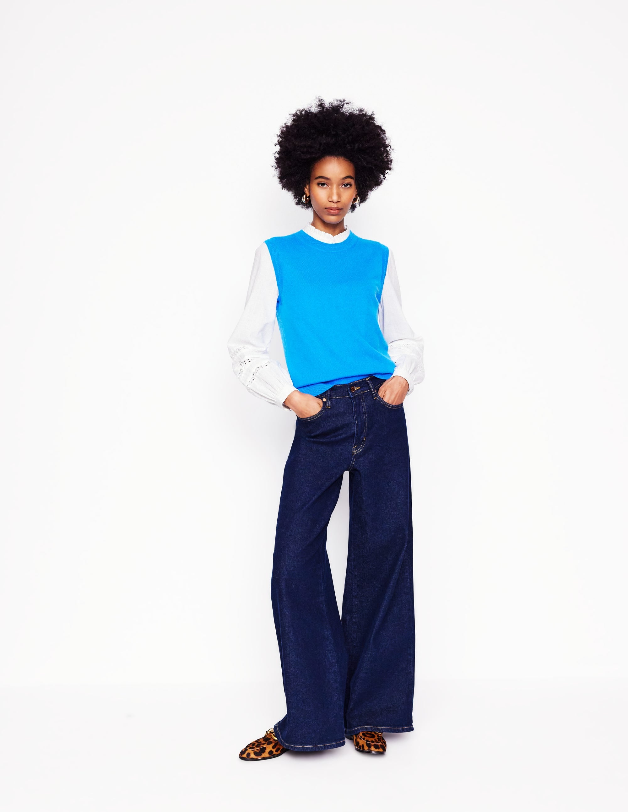 Eva Cashmere Tank-Cerulean Blue - Image 3