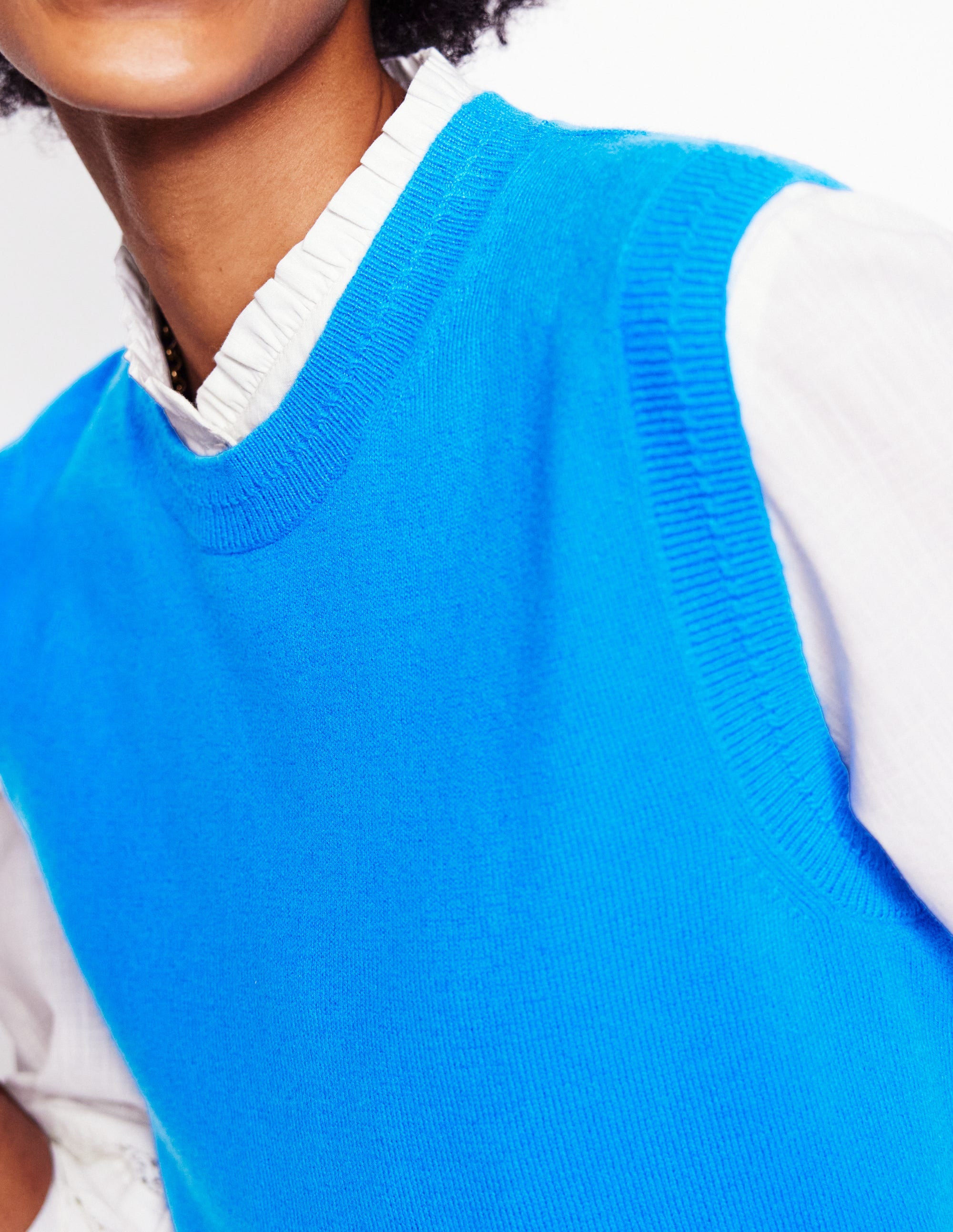 Eva Cashmere Tank-Cerulean Blue - Image 4