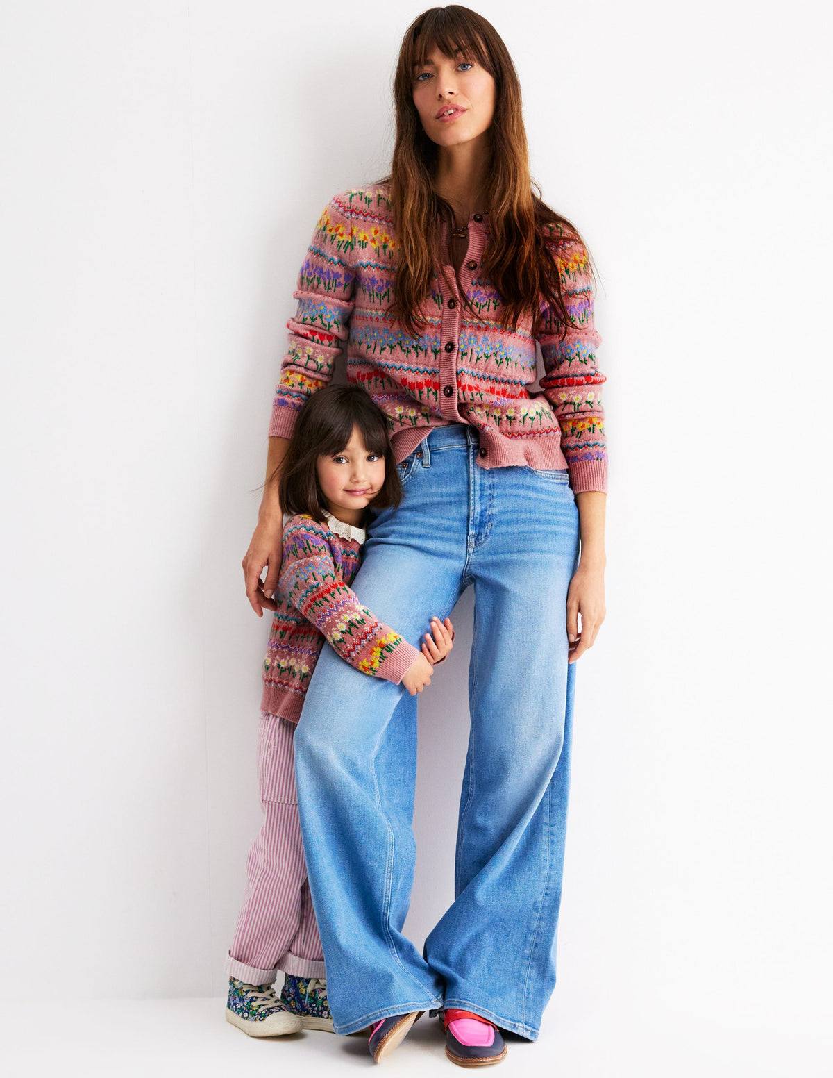 Edie Fair Isle Cardigan-Meadowsweet Pink, Flowers - Image 7