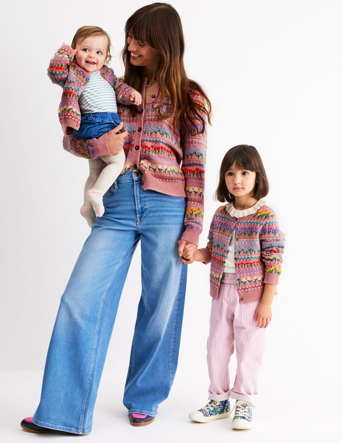 Edie Fair Isle Cardigan-Meadowsweet Pink, Flowers - Image 8