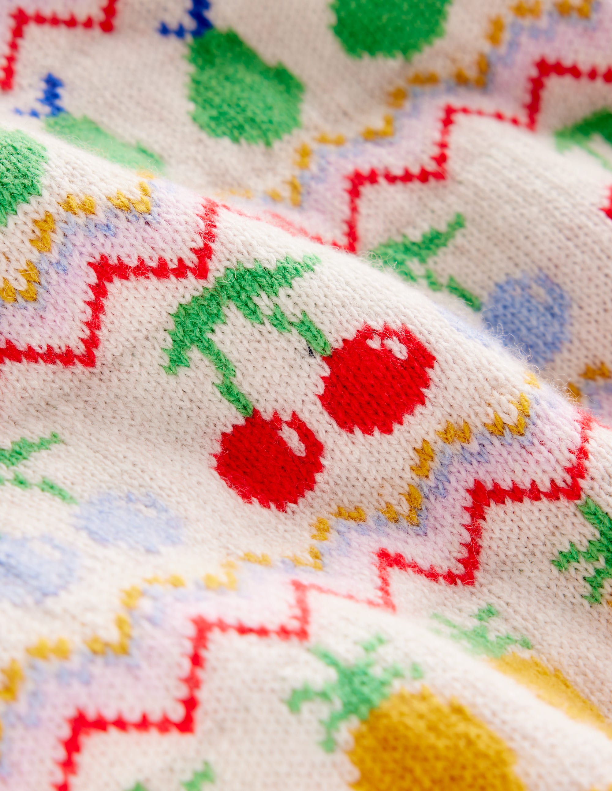 Edie Fair Isle Jumper-Ecru Marl, Fruit - Image 9