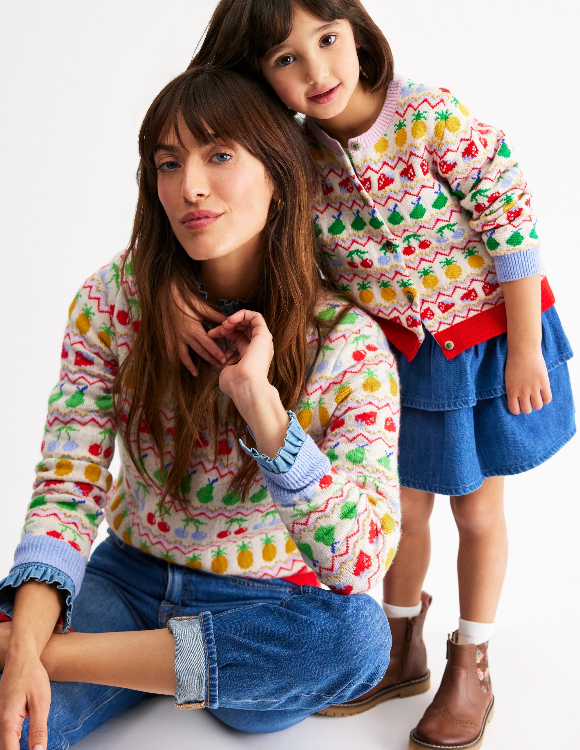 Edie Fair Isle Jumper-Ecru Marl, Fruit - Image 7