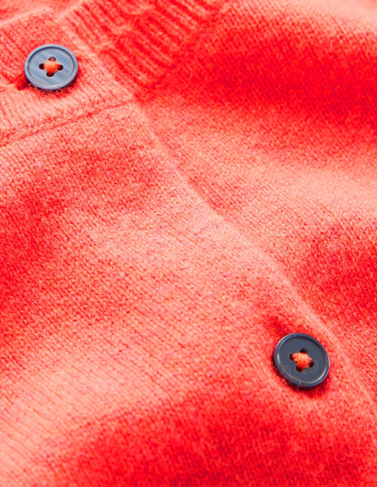 Eva Cashmere Crew Cardigan-Fiery Orange Melange-7