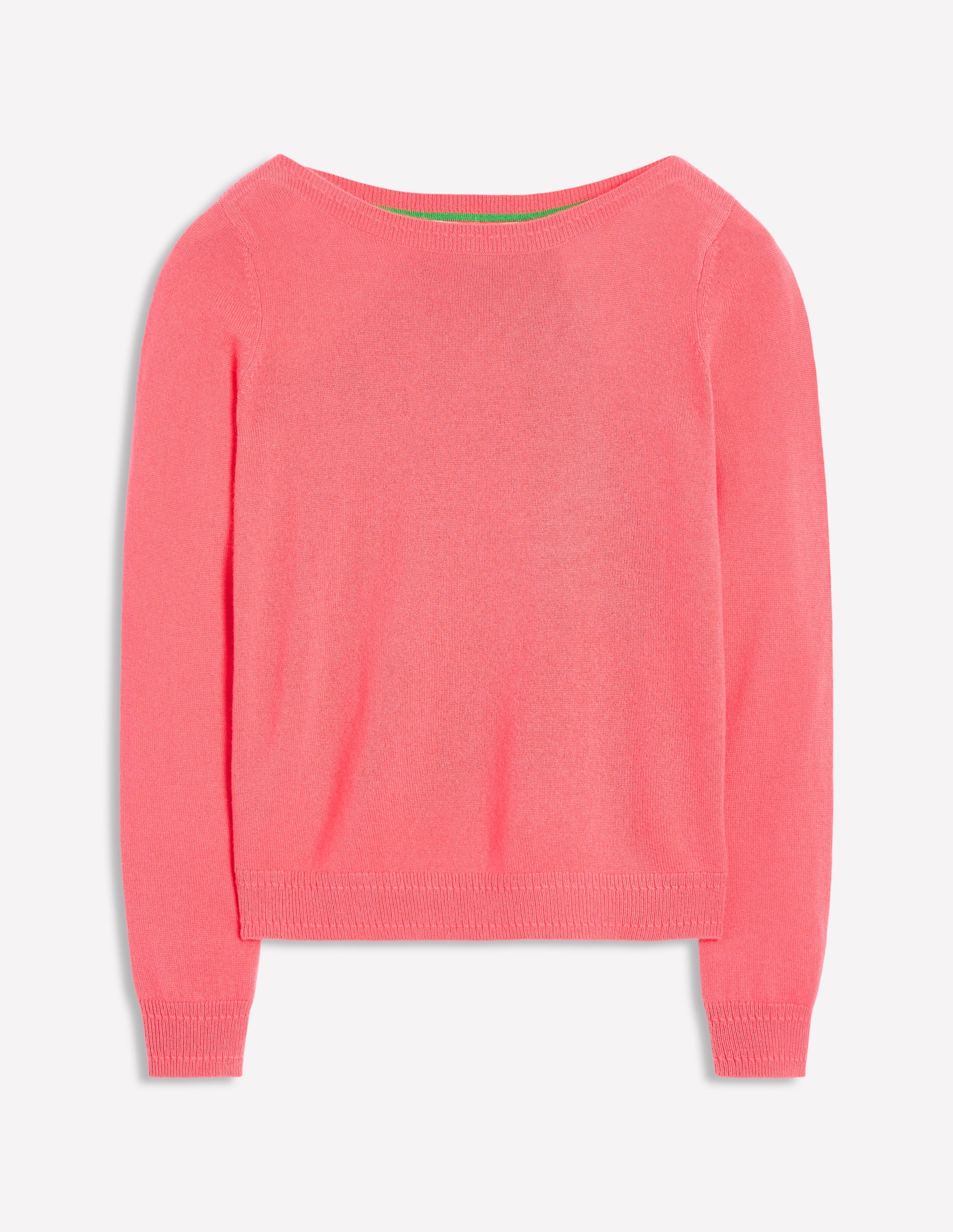 Eva Cashmere Boat Neck Jumper-Azalea Pink - Image 6