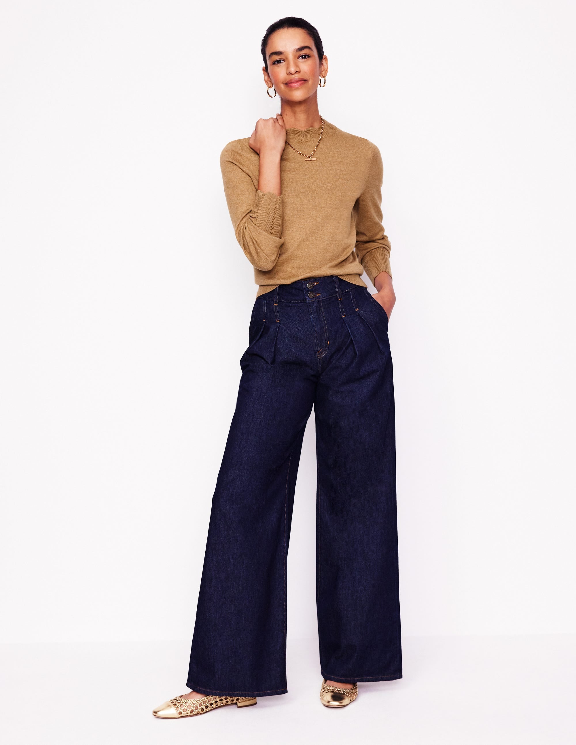 Imi Scallop Trim Jumper-Fall Leaf - Image 4