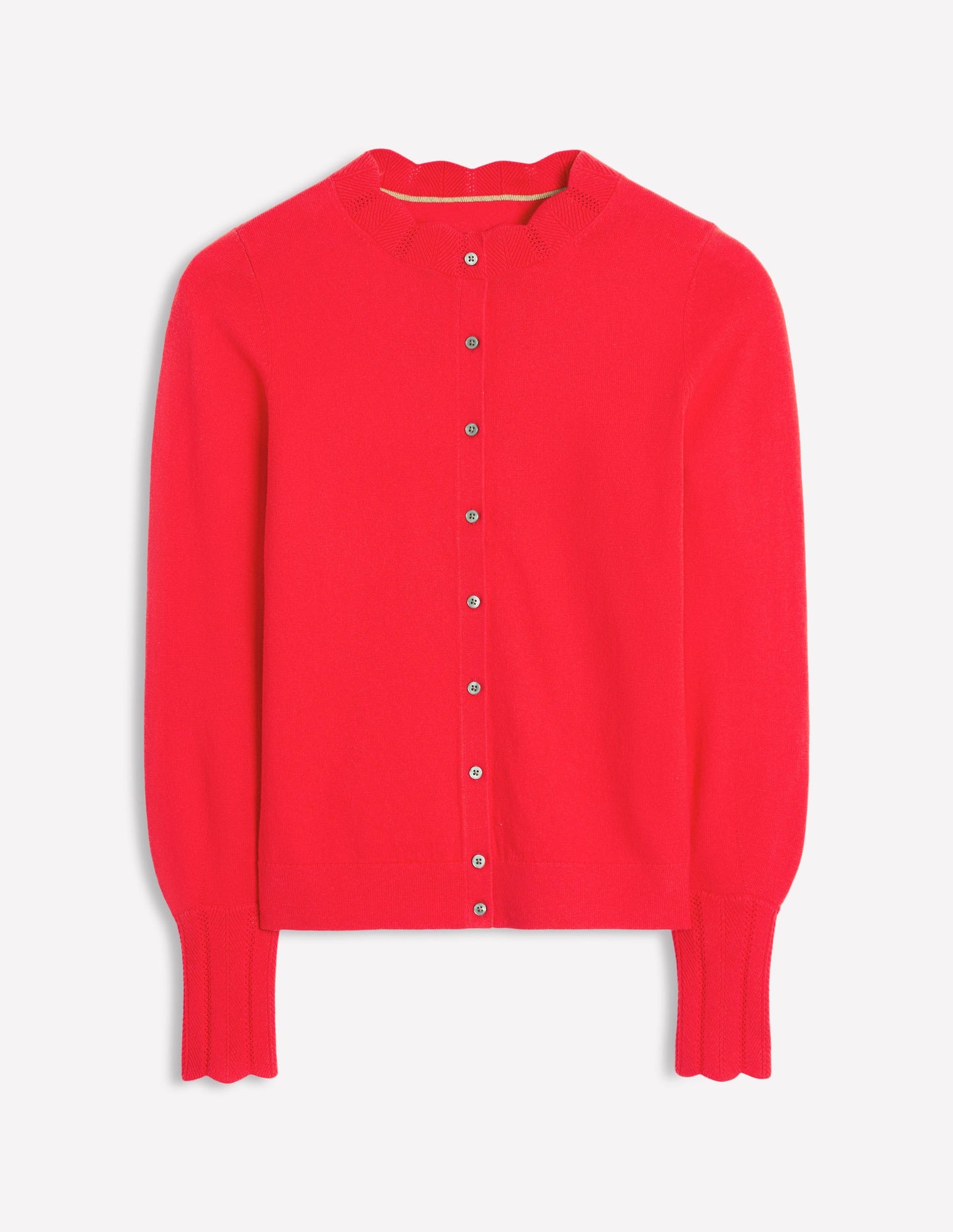 Imi Scalloped Cardigan-Strawberry Tart  Red