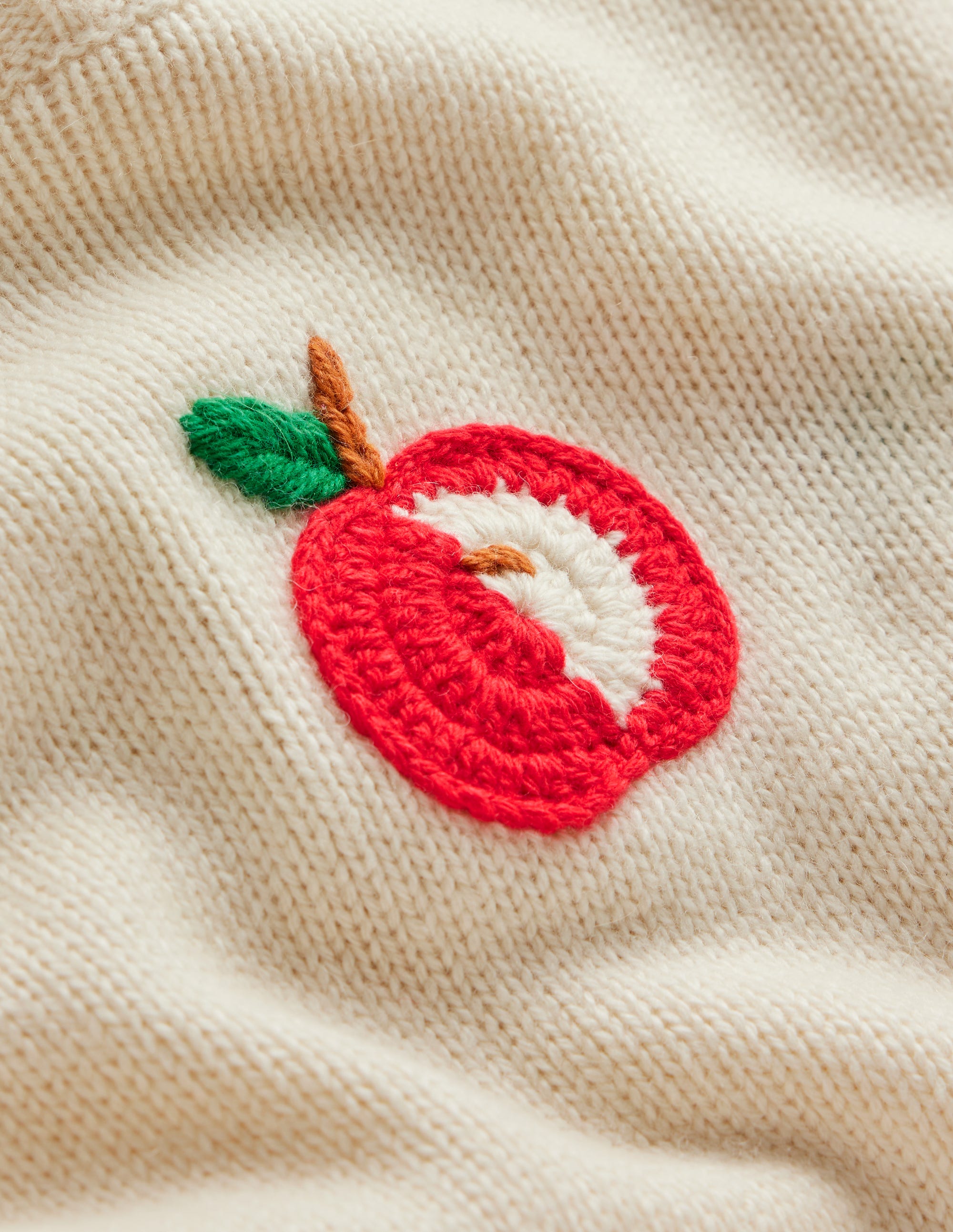 Natalie Embroidered Jumper-Warm Ivory, Apples - Image 9