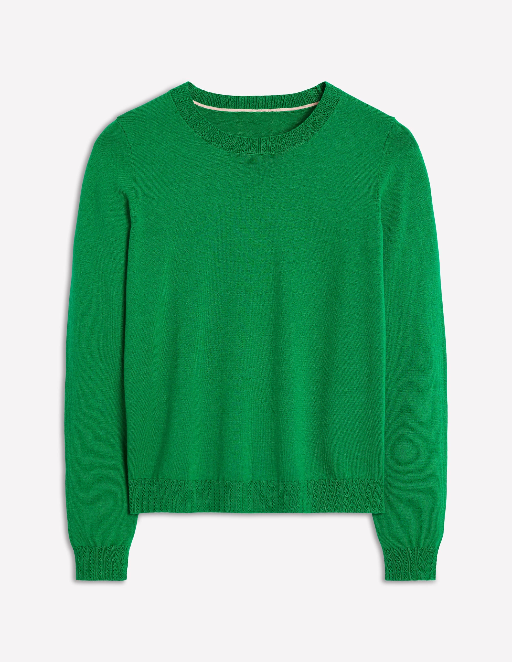 Emilia Cotton Crew Jumper-Rich Emerald - Image 5