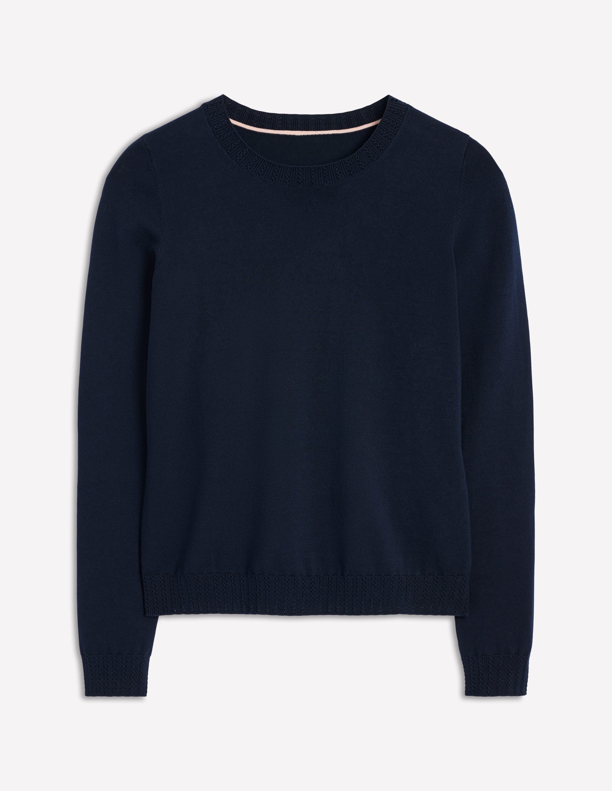 Emilia Cotton Crew Jumper-Navy - Image 7