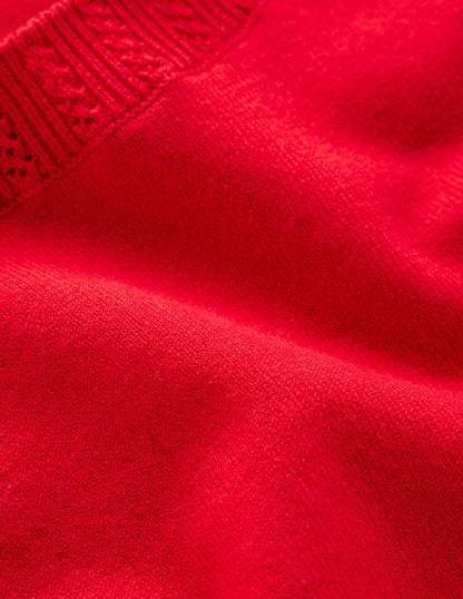 Emilia Cotton Crew Jumper-Salsa Red-6