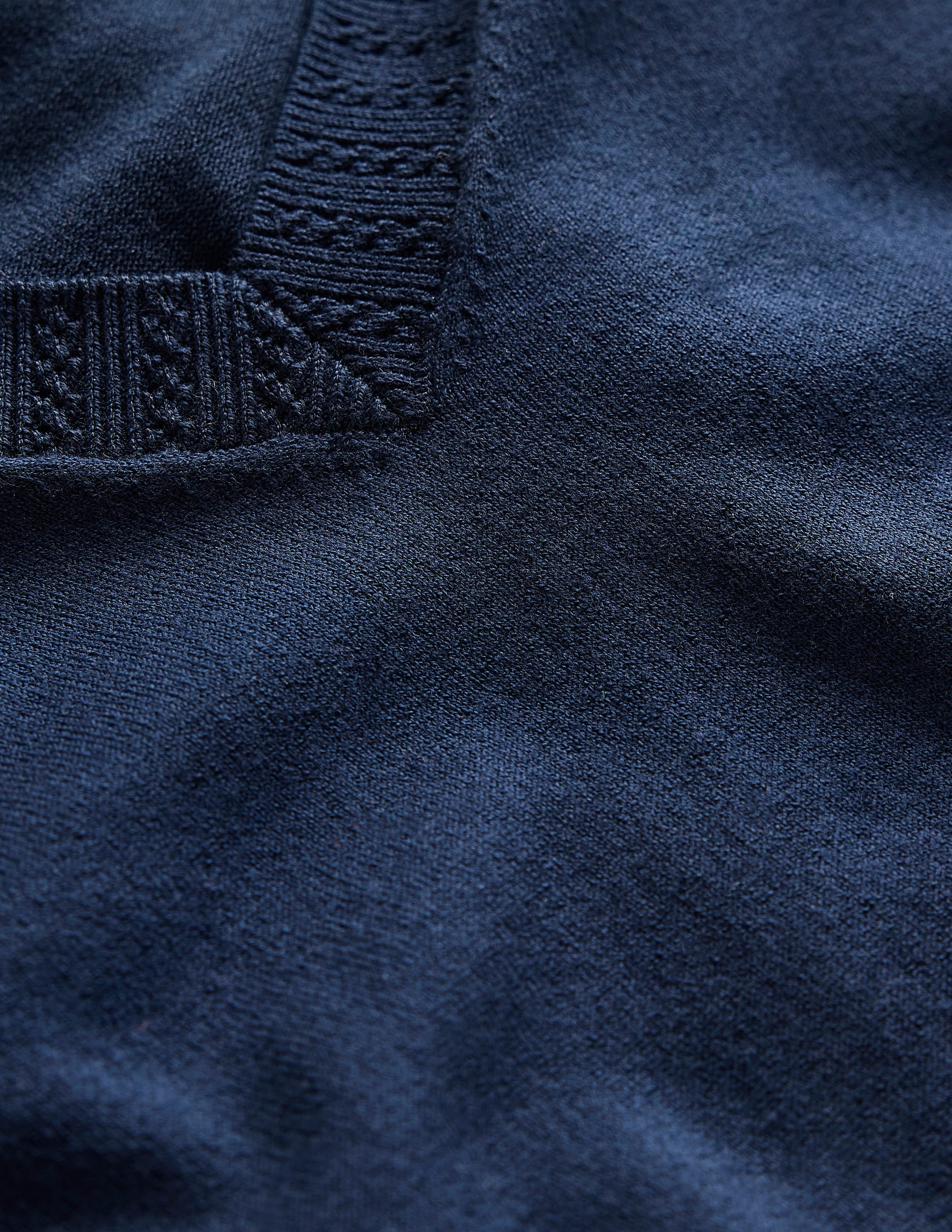 Emilia Cotton V-Neck Jumper-Navy - Image 9
