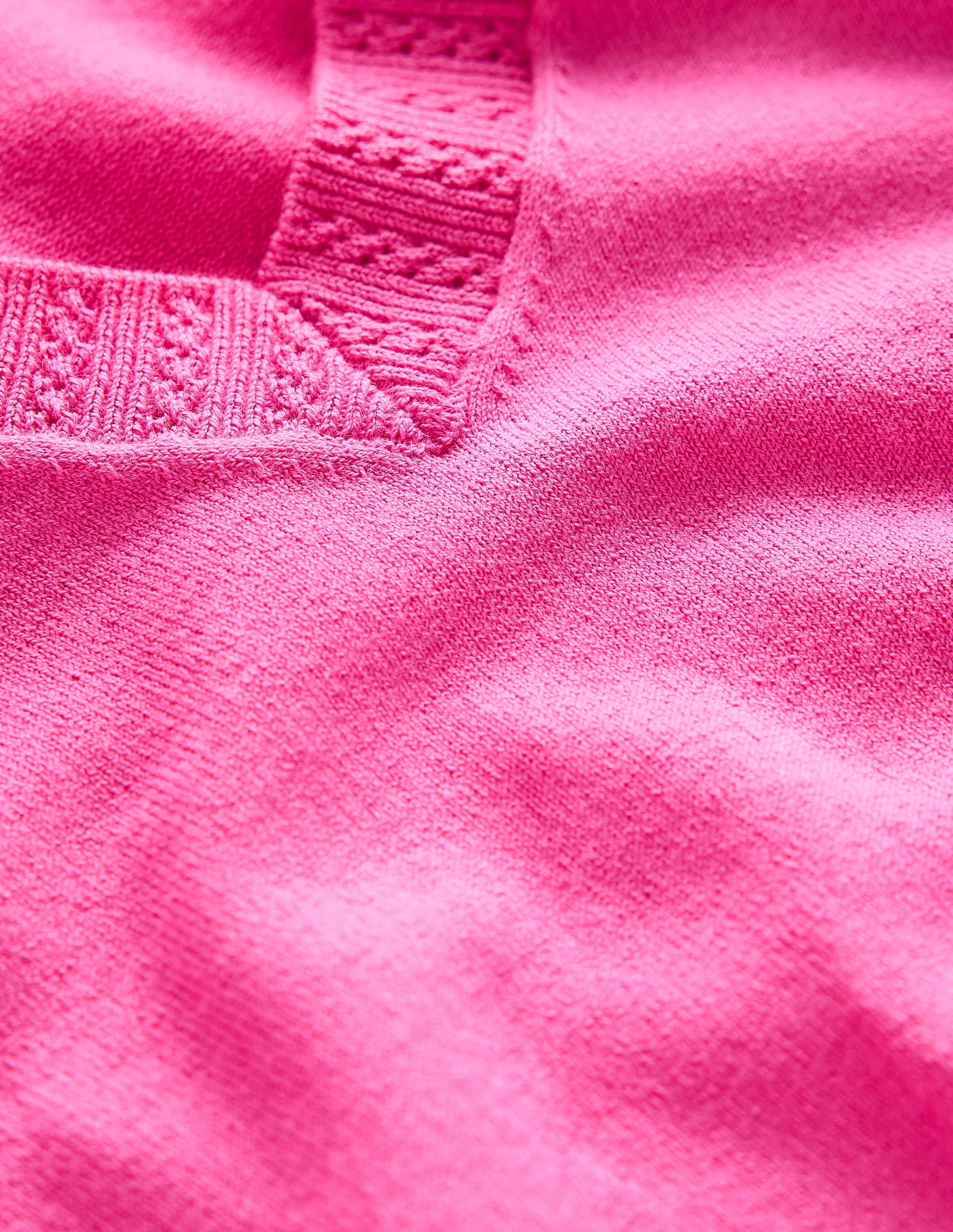 Emilia Cotton V-Neck Jumper-Tickled Pink - Image 6
