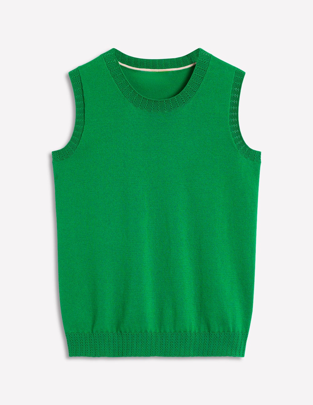 Emilia Cotton Crew Neck Tank-Rich Emerald - Image 5