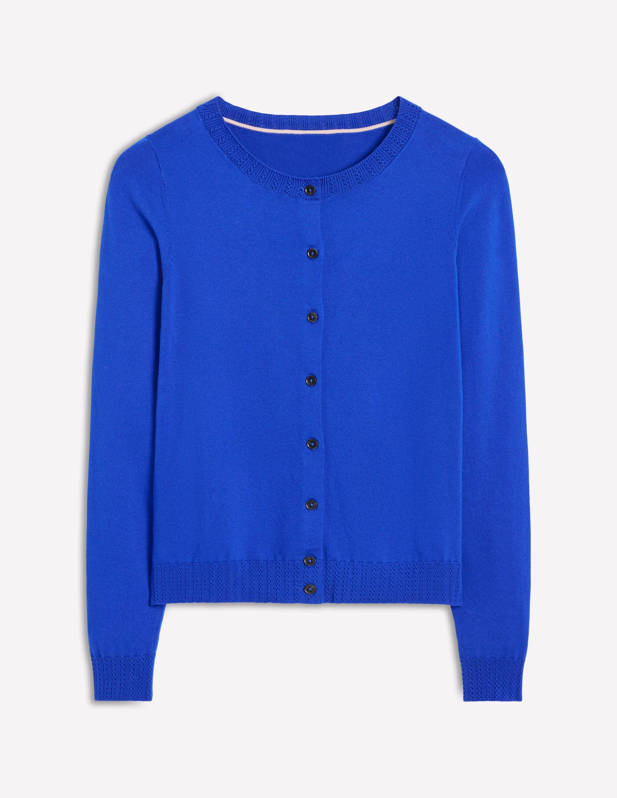 Emilia Cotton Crew Cardigan-Bright Blue - Image 5