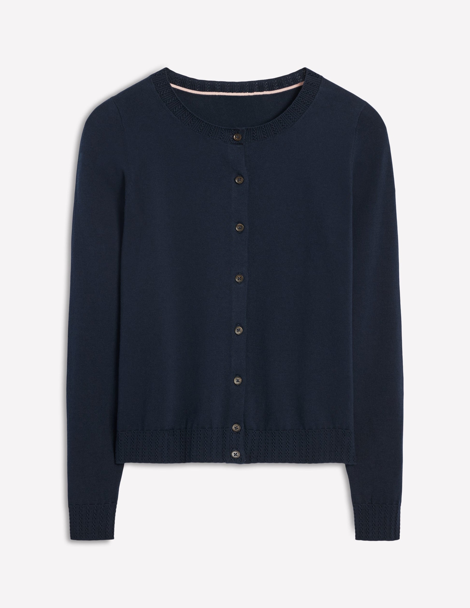 Emilia Cotton Crew Cardigan-Navy-5
