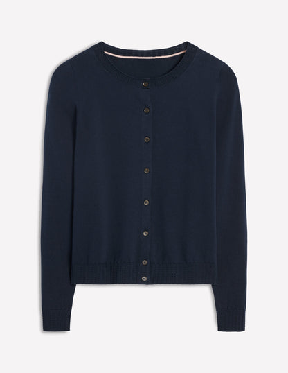 Emilia Cotton Crew Cardigan-Navy-5