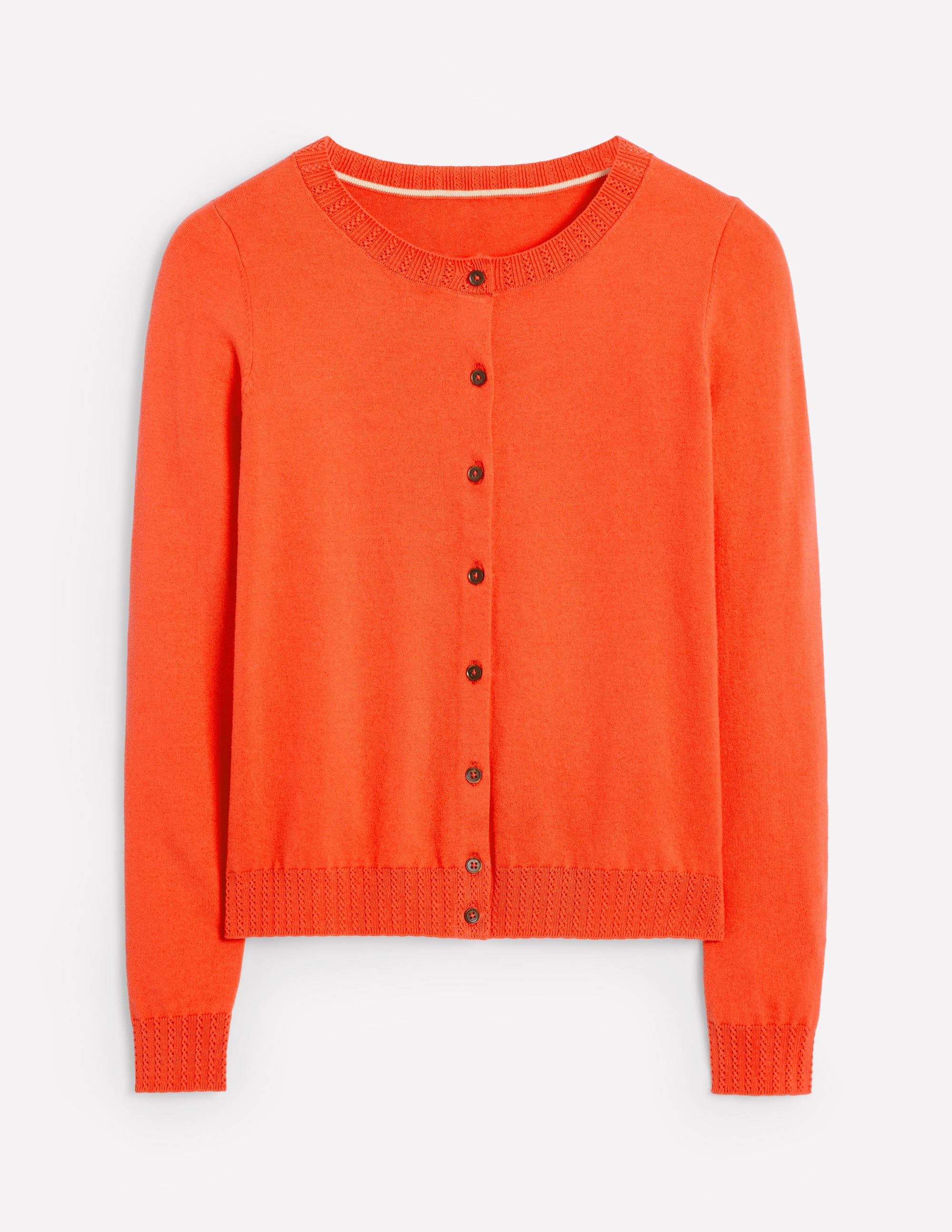 Emilia Cotton Crew Cardigan-Mandarin Orange - Image 5