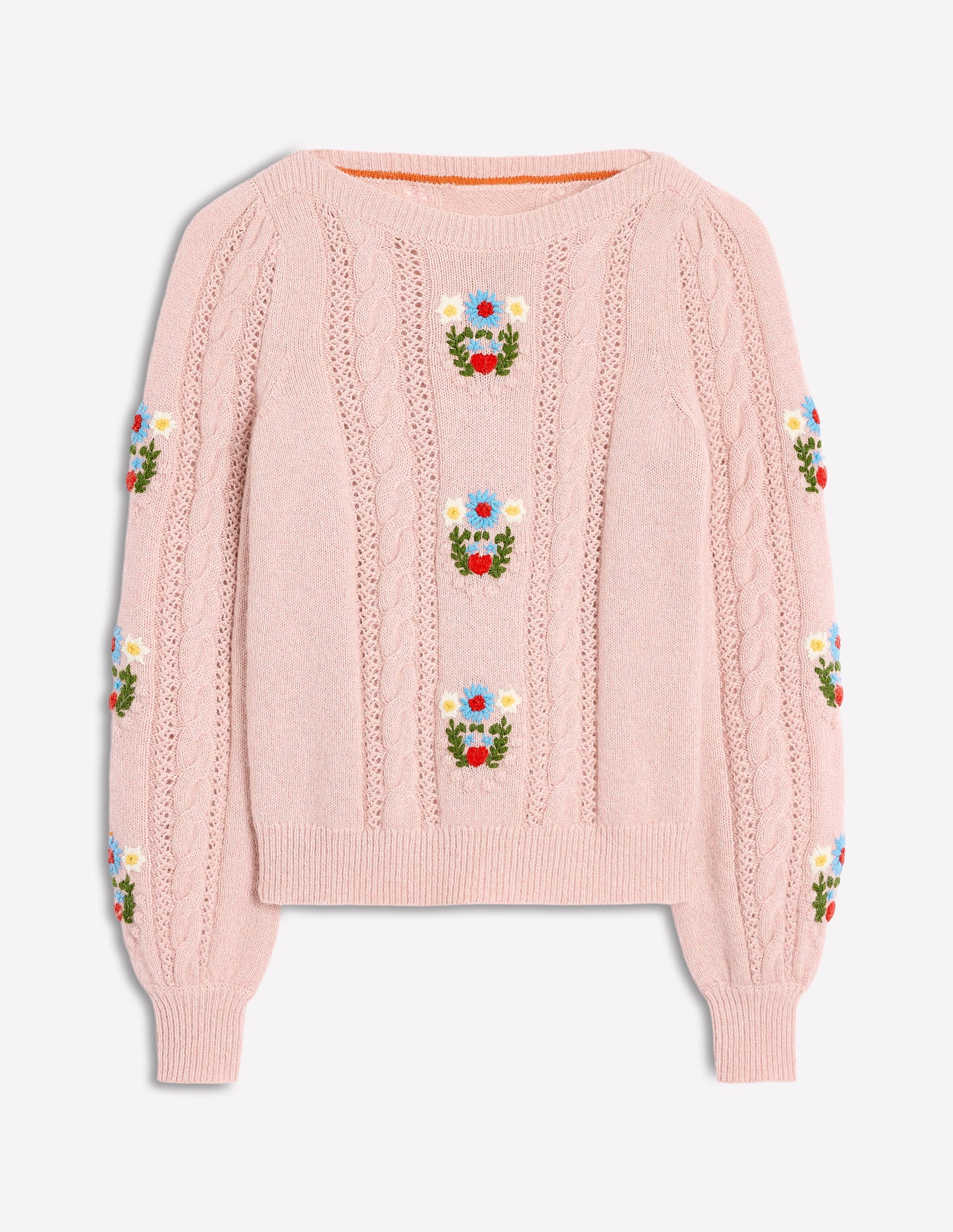 Fluffy Embroidered Jumper-Soft Lavender Pink - Image 7