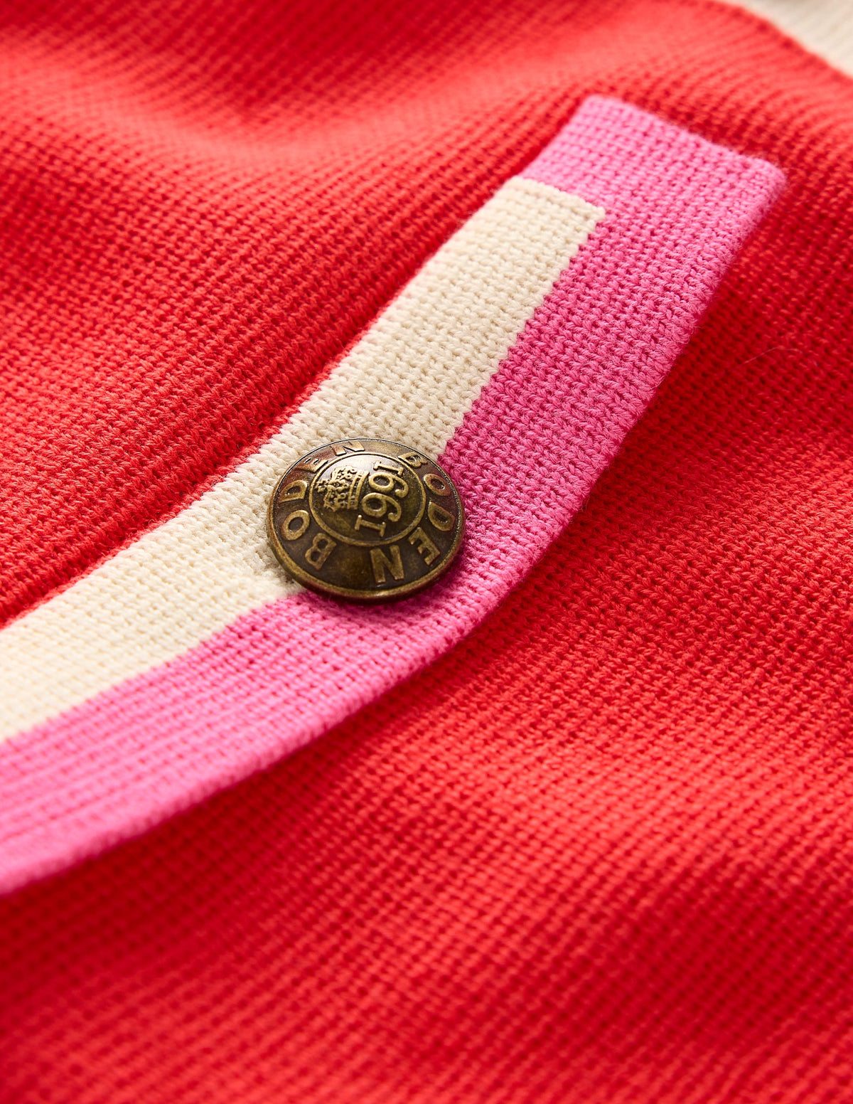 Holly Collared Knitted Jacket-Strawberry Tart Red - Image 8