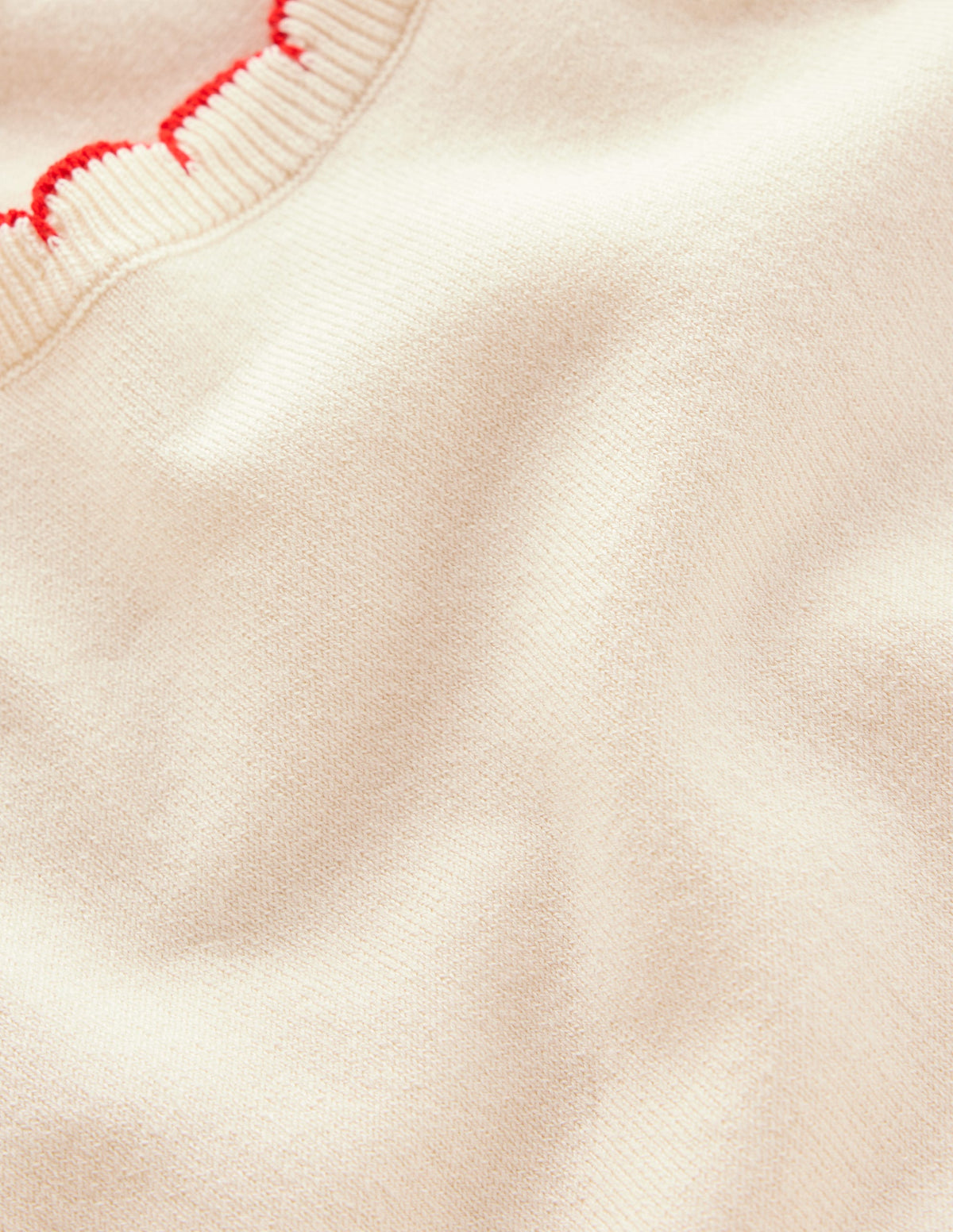 Pru Scallop Trim Jumper-Warm Ivory - Image 7