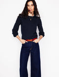 Pru Scallop Trim Jumper-Navy