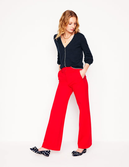 Pru Scallop Trim Cardigan-Navy-4