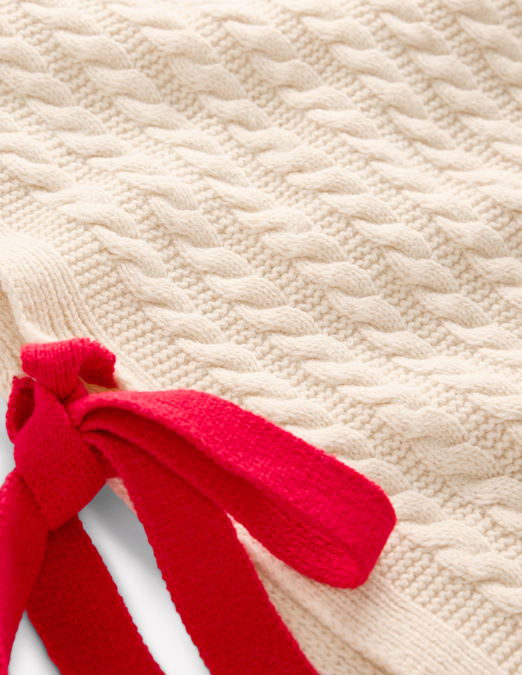 Cable Knit Wool Tabard-Warm Ivory - Image 7