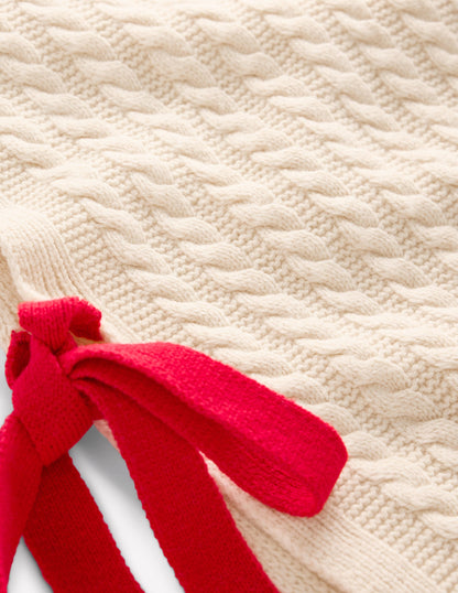 Cable Knit Wool Tabard-Warm Ivory-7