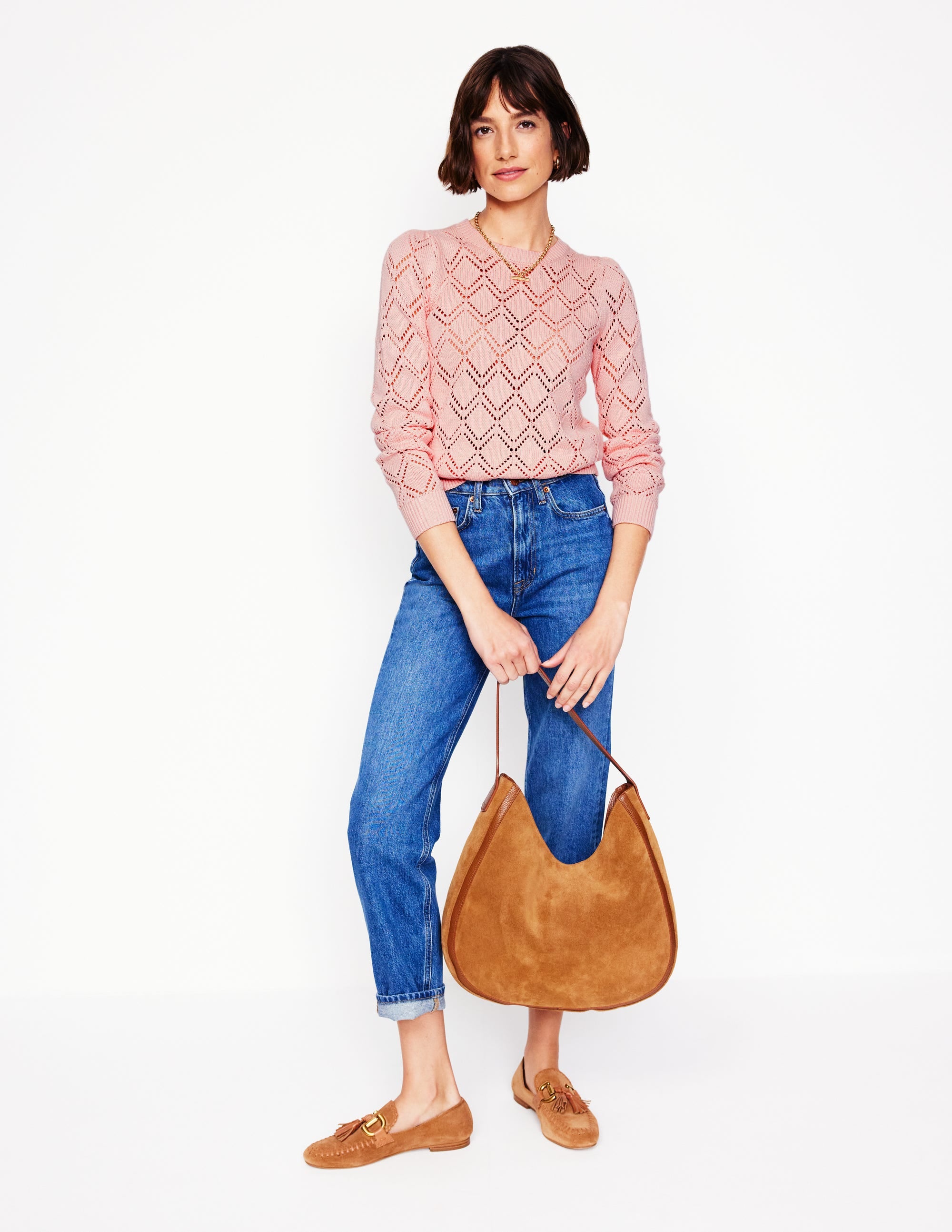 Enid Puff Sleeve Jumper-Milkshake - Image 1