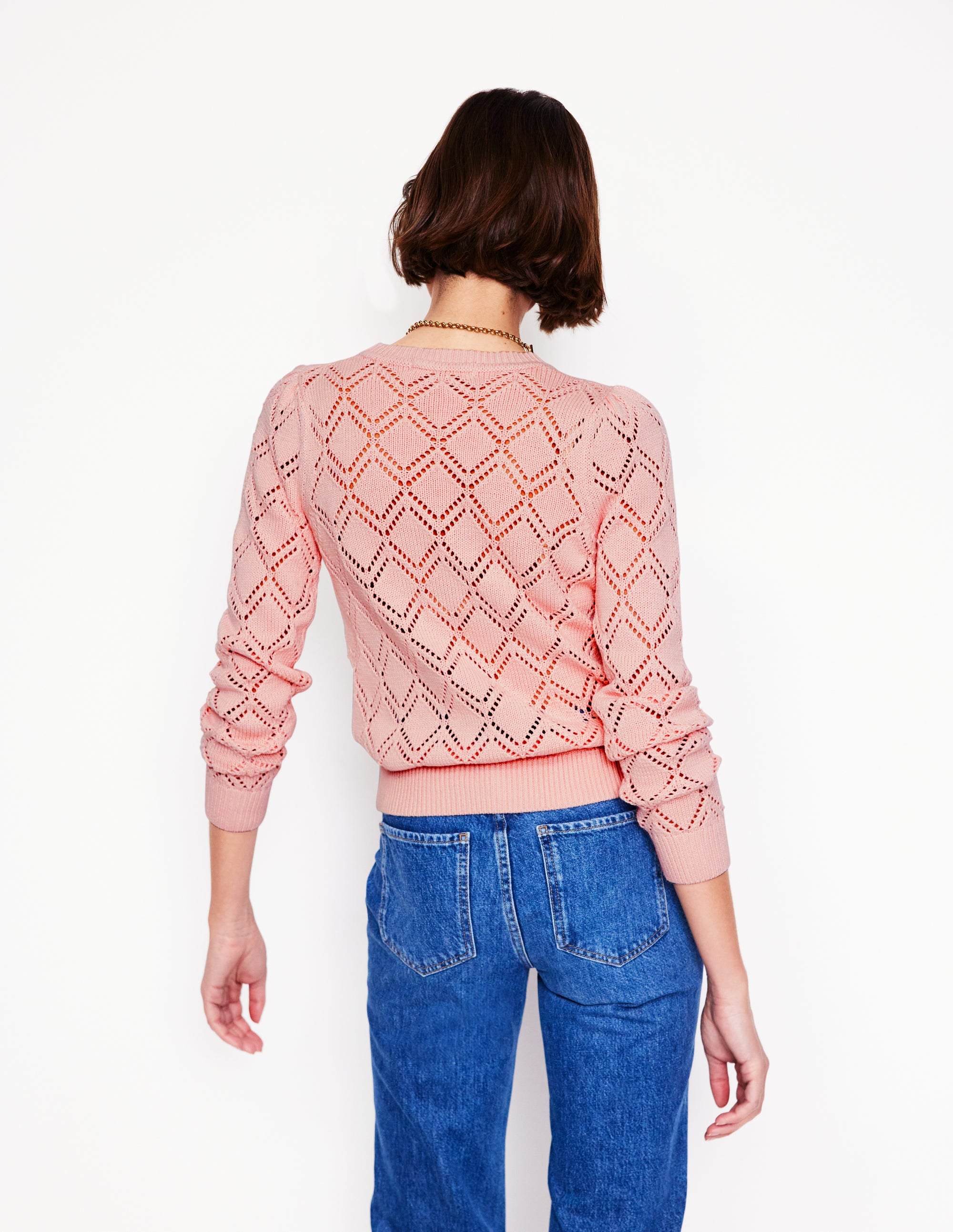 Enid Puff Sleeve Jumper-Milkshake - Image 3