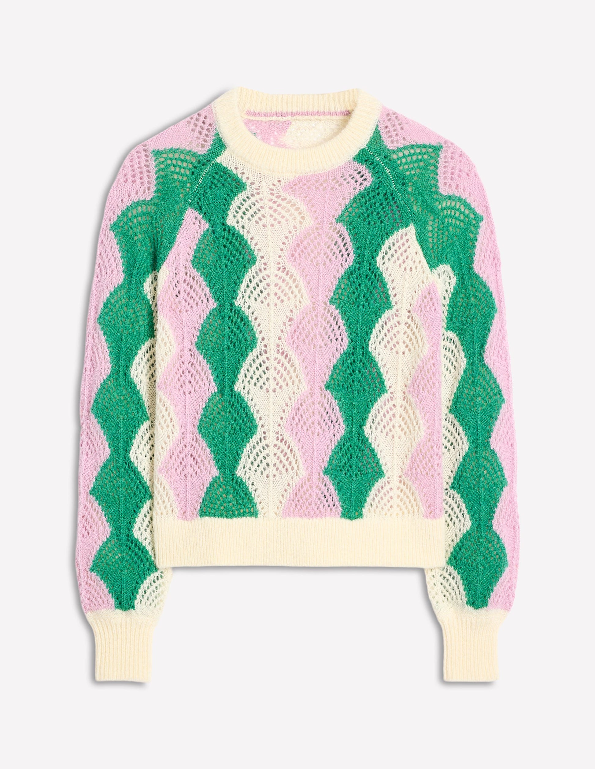 Alice Fluffy Raglan Jumper-Warm Ivory/ Soft Lavender Pink-6