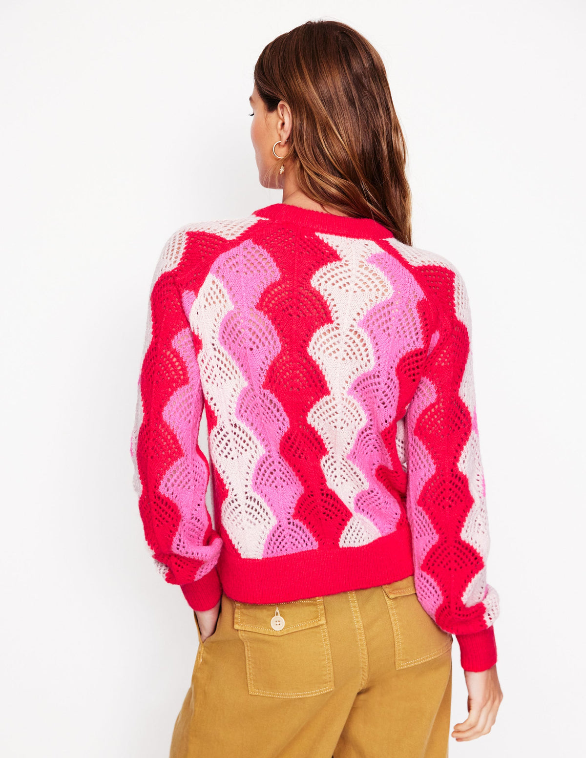 Alice Fluffy Raglan Jumper-Poppy Red/ Chalk/ Tickled Pink - Image 3